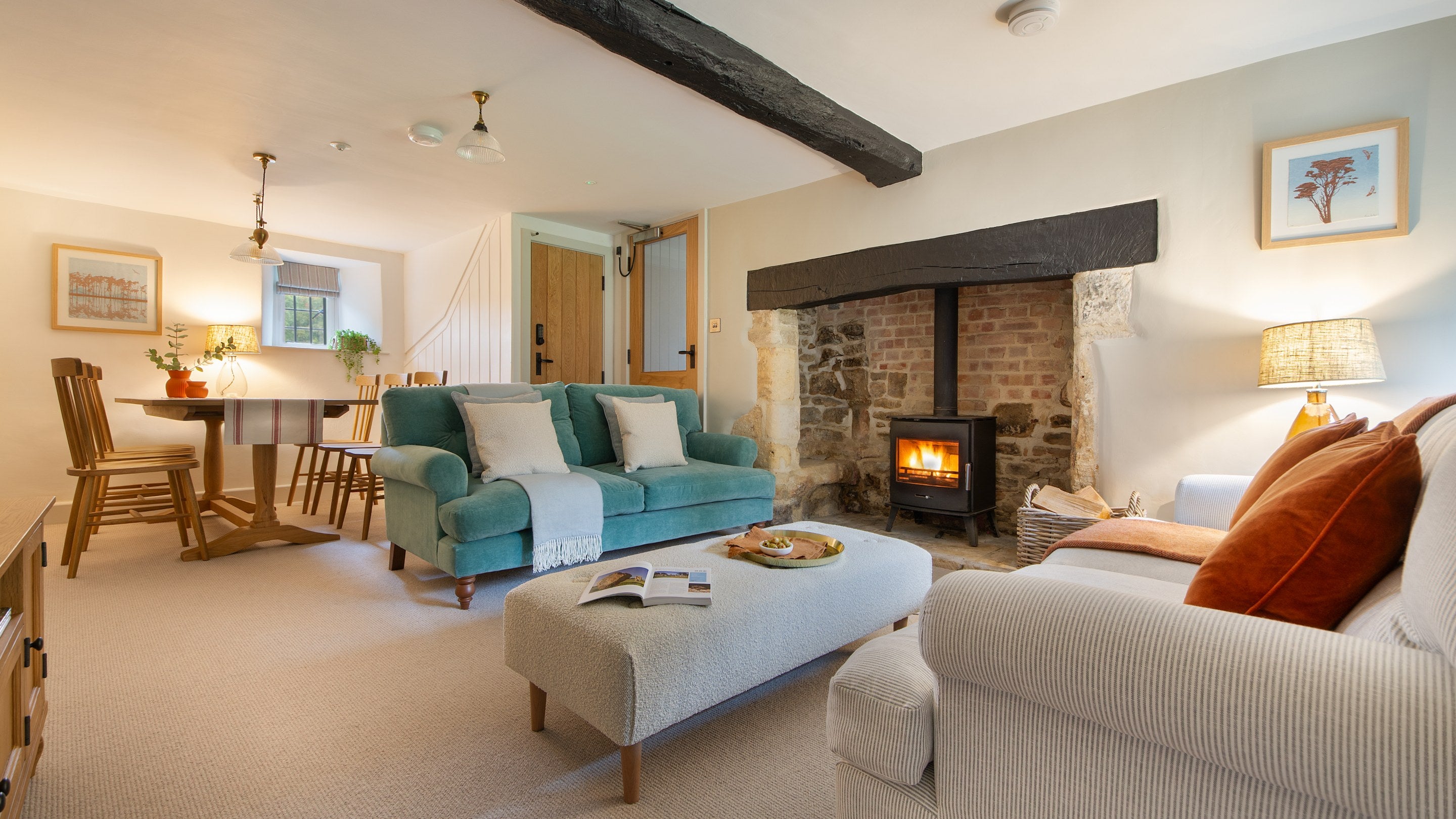 The open-plan sitting and dining room at 1 Arlington Row, Gloucestershire