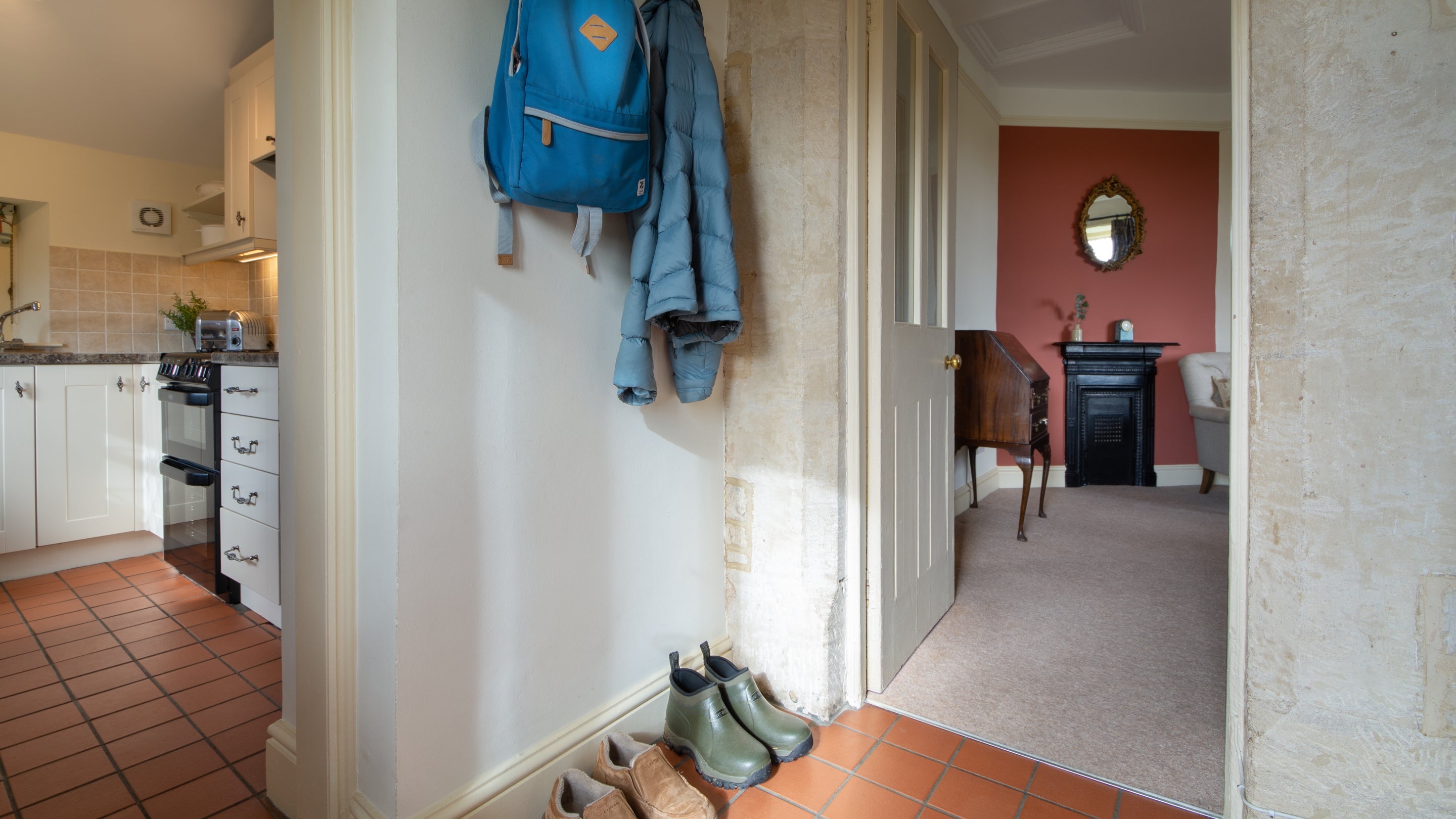 The hallway at Deer Park Lodge, Gloucestershire
