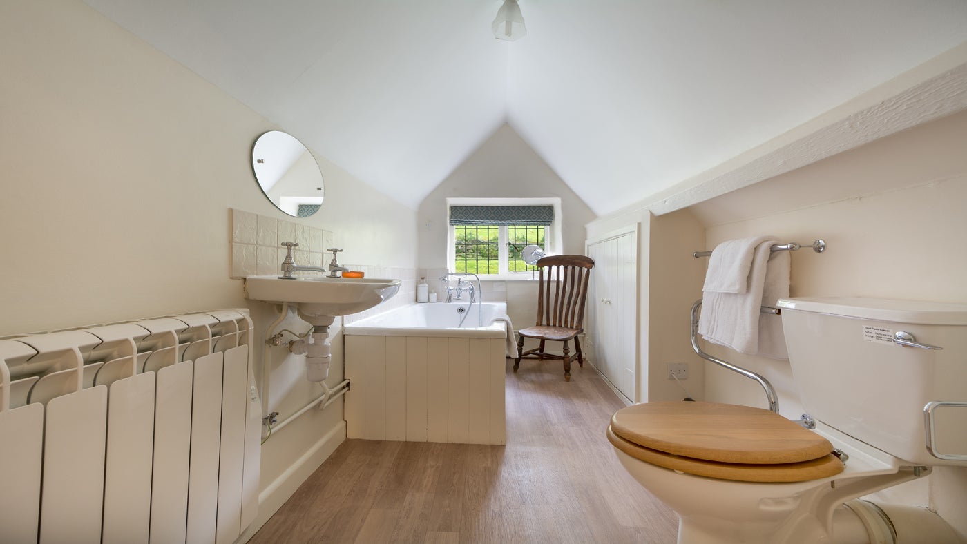 The large bathroom at Diston's Cottage, nr Broadway, Gloucestershire