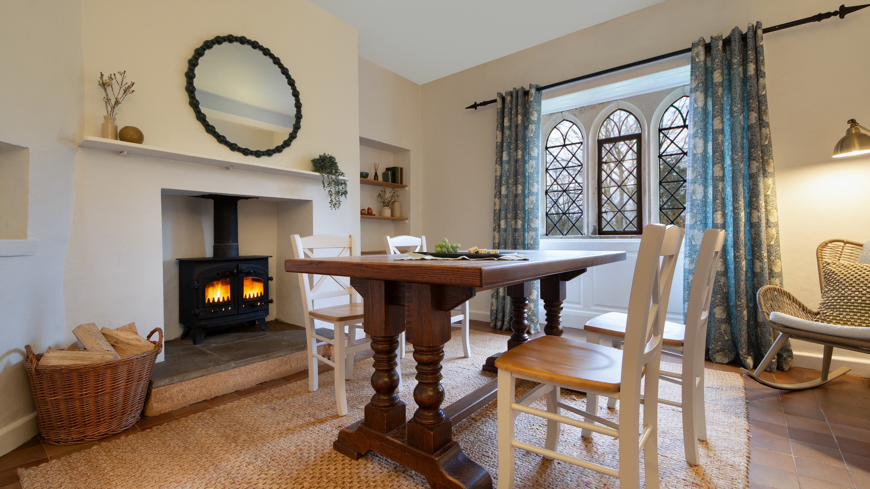 The dining room at Newark Lower Lodge, Gloucestershire