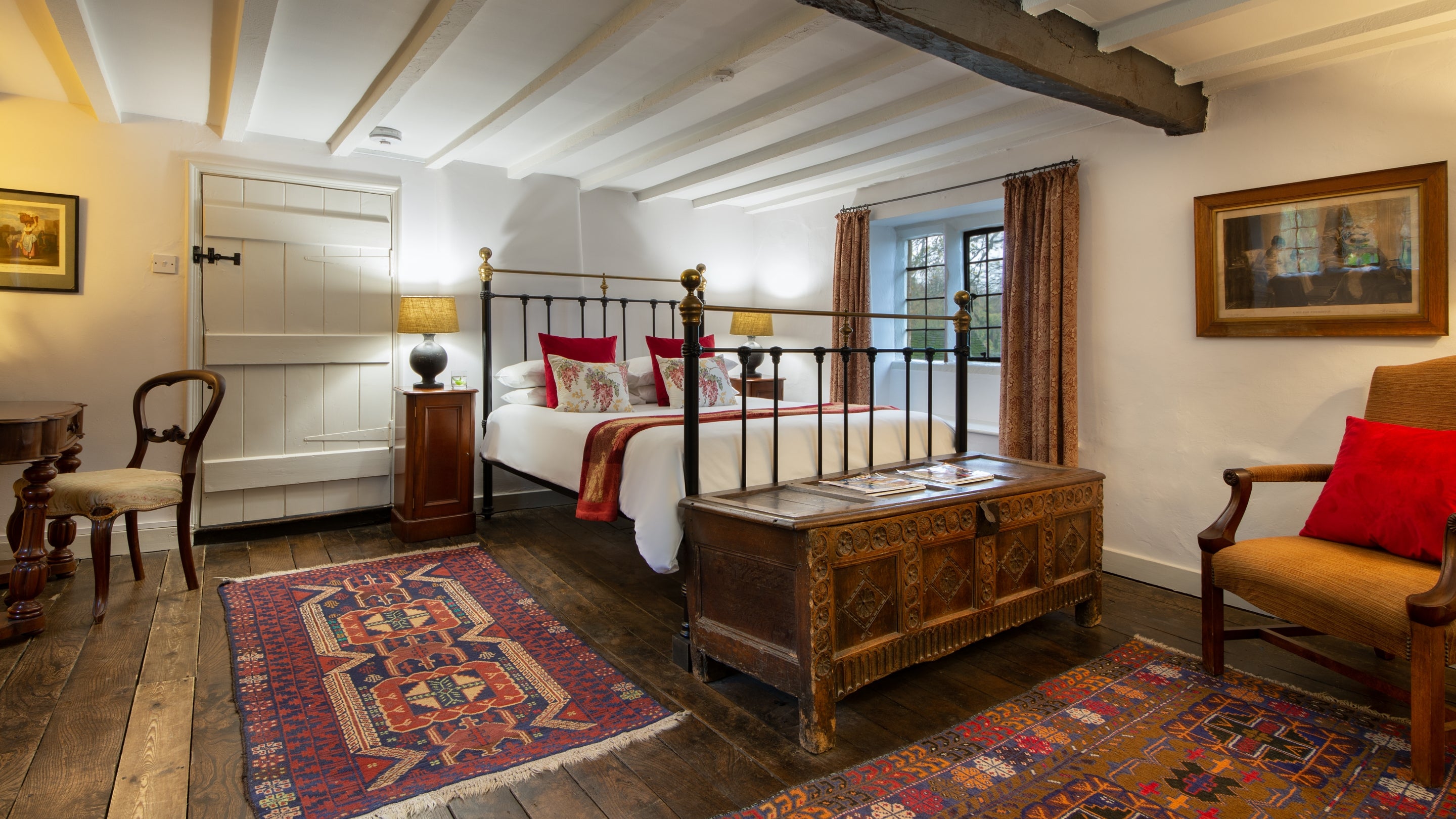 The first double bedroom at Snowshill Manor Farmhouse, Gloucestershire