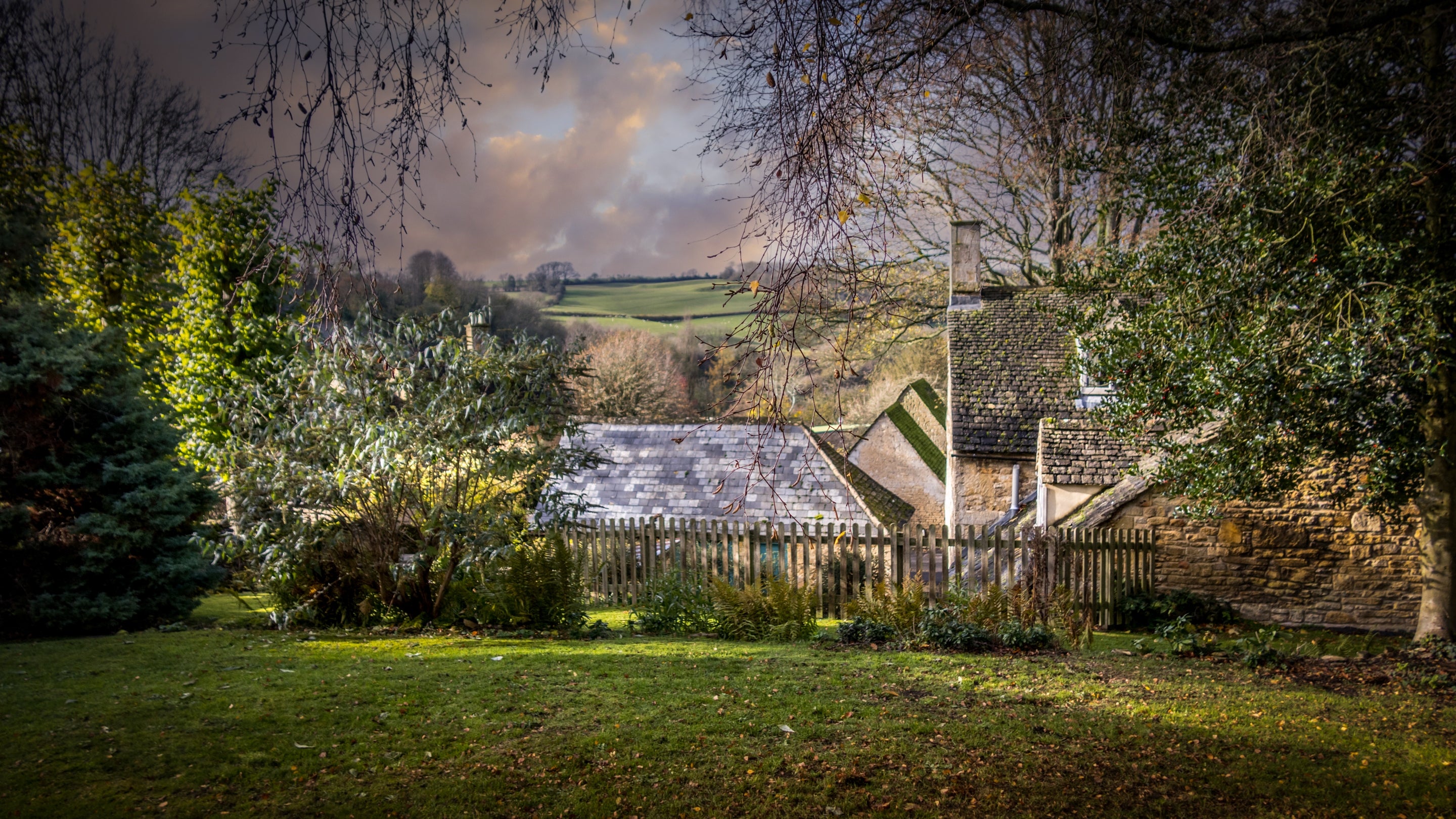 The garden at Snowshill Manor Farmhouse, Gloucestershire
