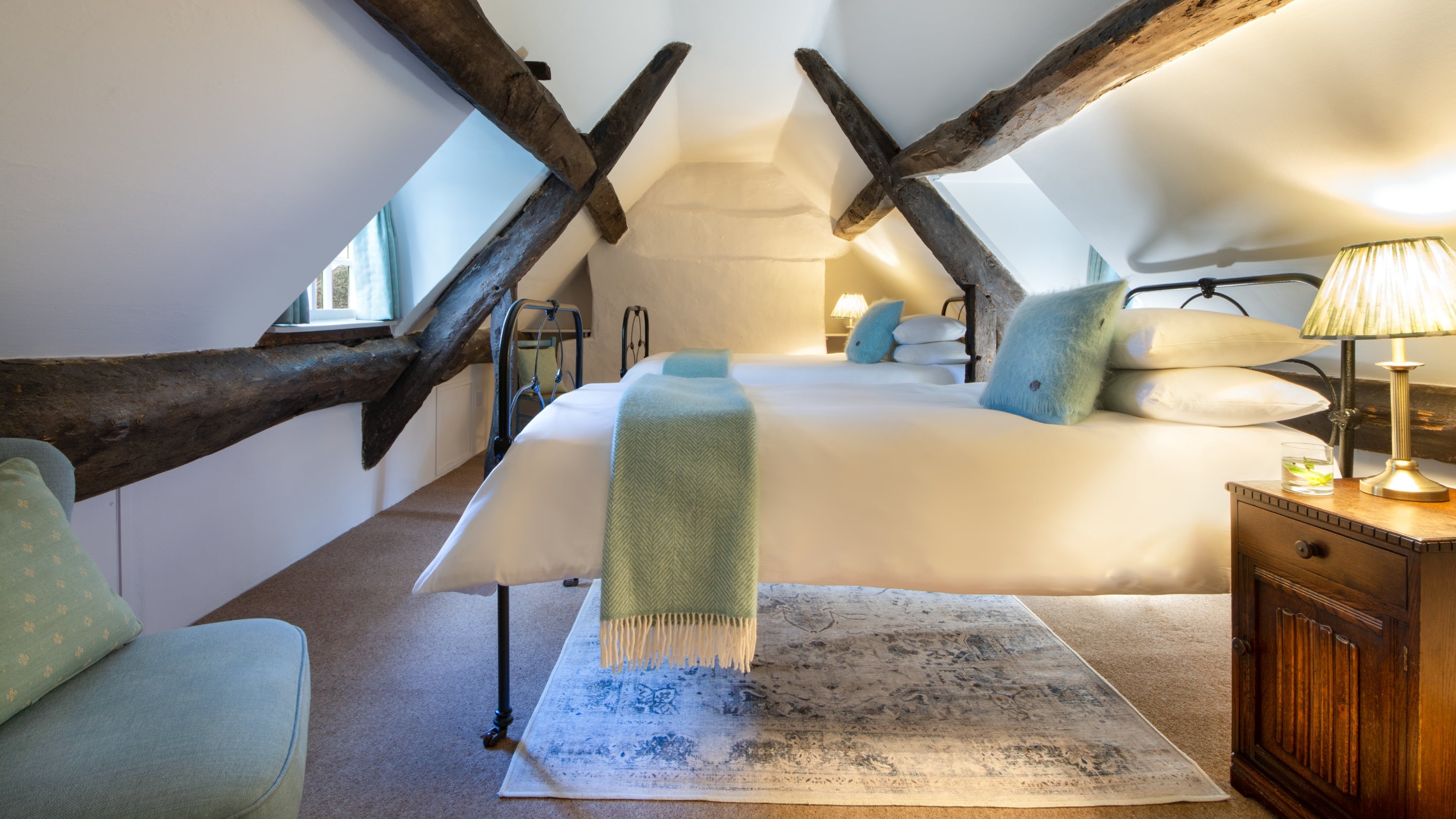 The second twin bedroom at Snowshill Manor Farmhouse, Gloucestershire