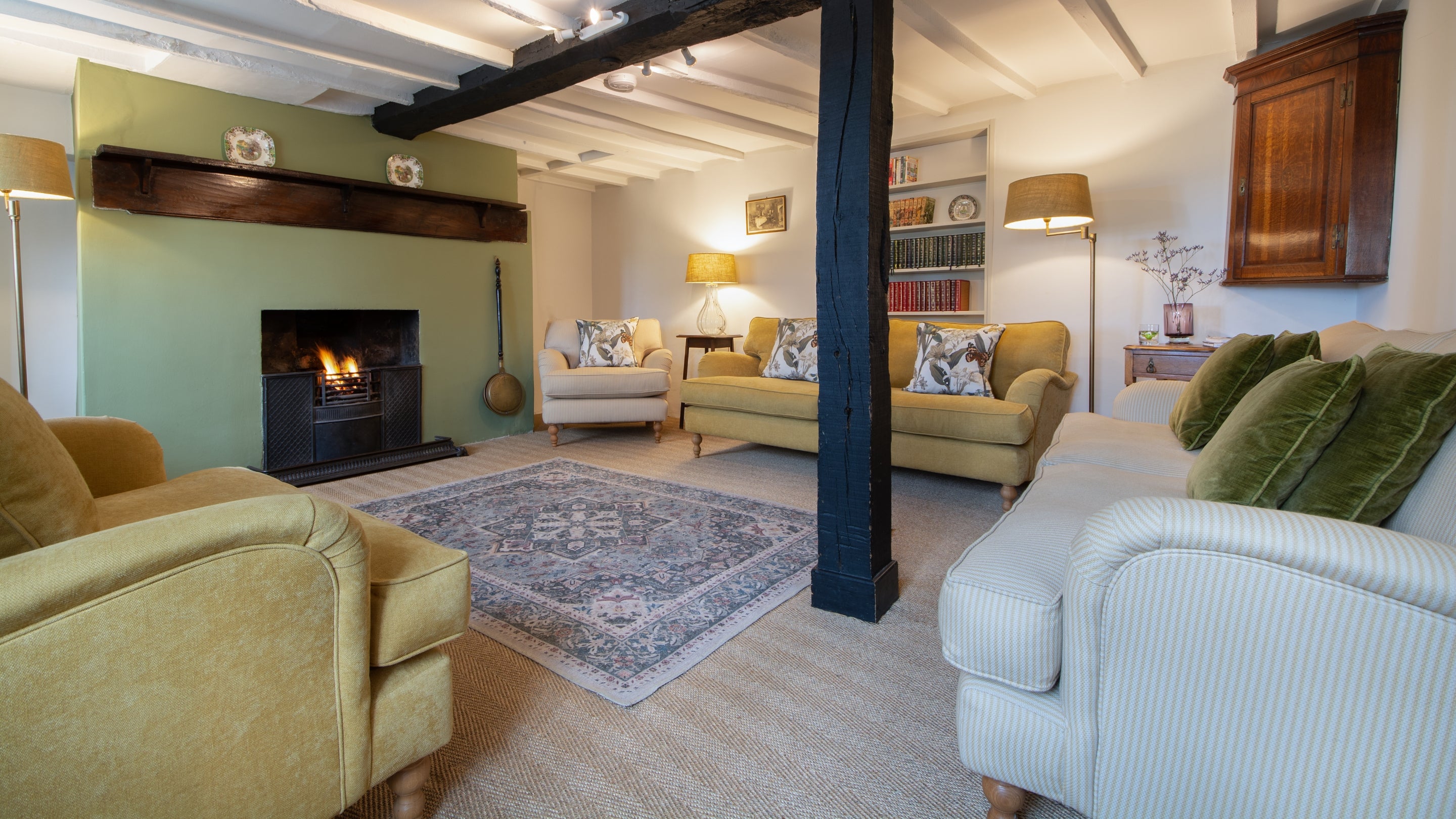 The sitting room at Snowshill Manor Farmhouse, Gloucestershire