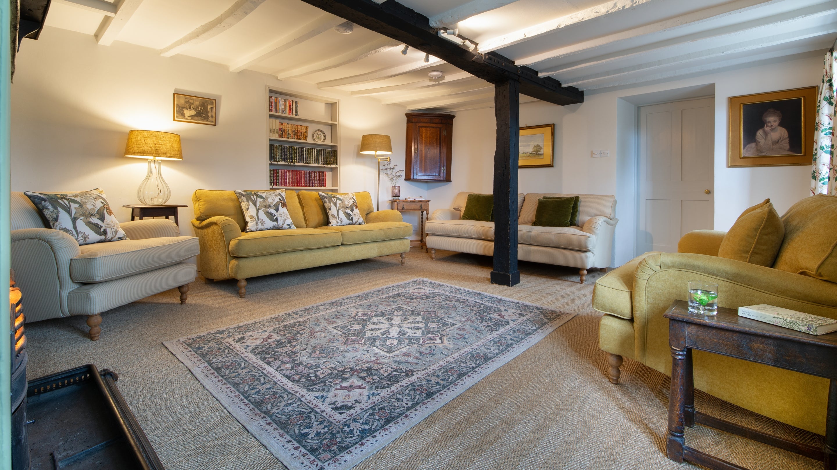 The sitting room at Snowshill Manor Farmhouse, Gloucestershire
