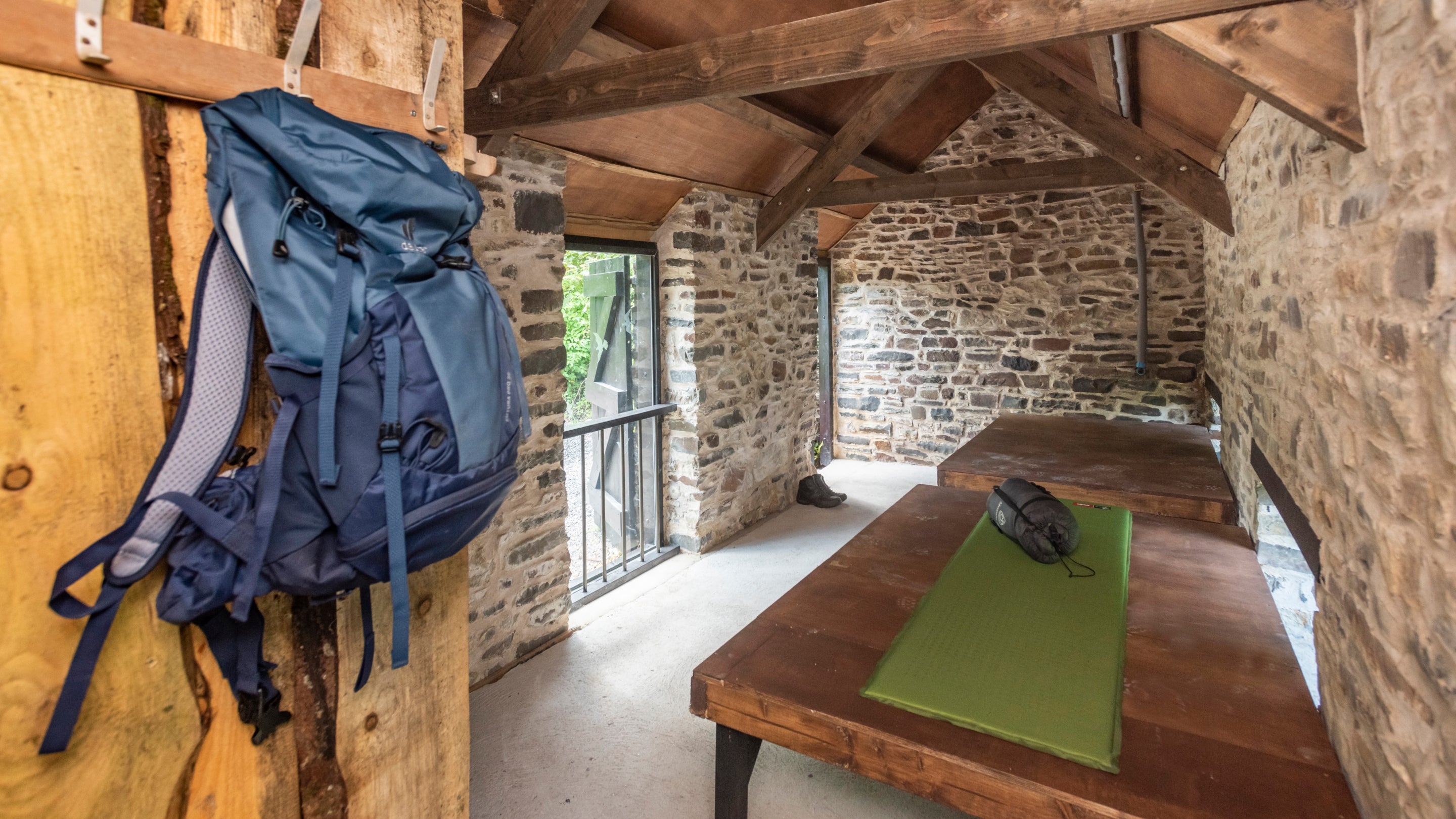 The interior of Brownsham Bothy, Devon