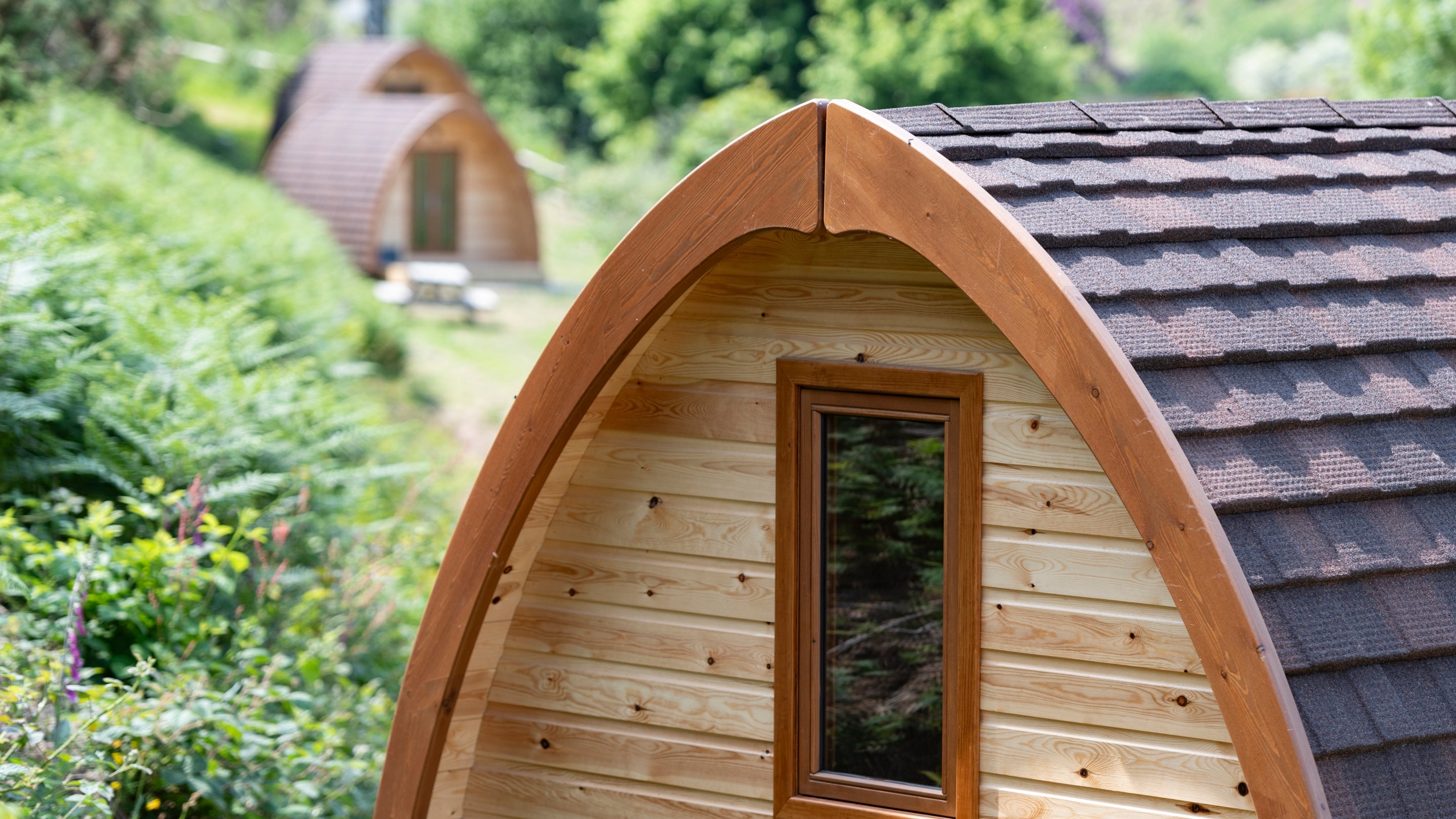 The pods at Cloud Farm Campsite, Devon