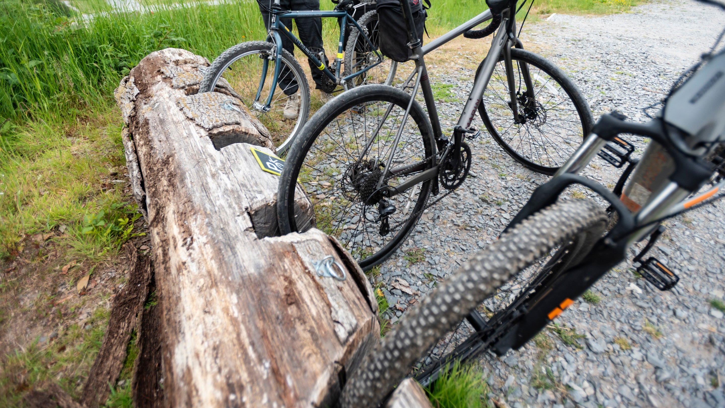 A place to park bikes at Cloud Farm Campsite. Devon