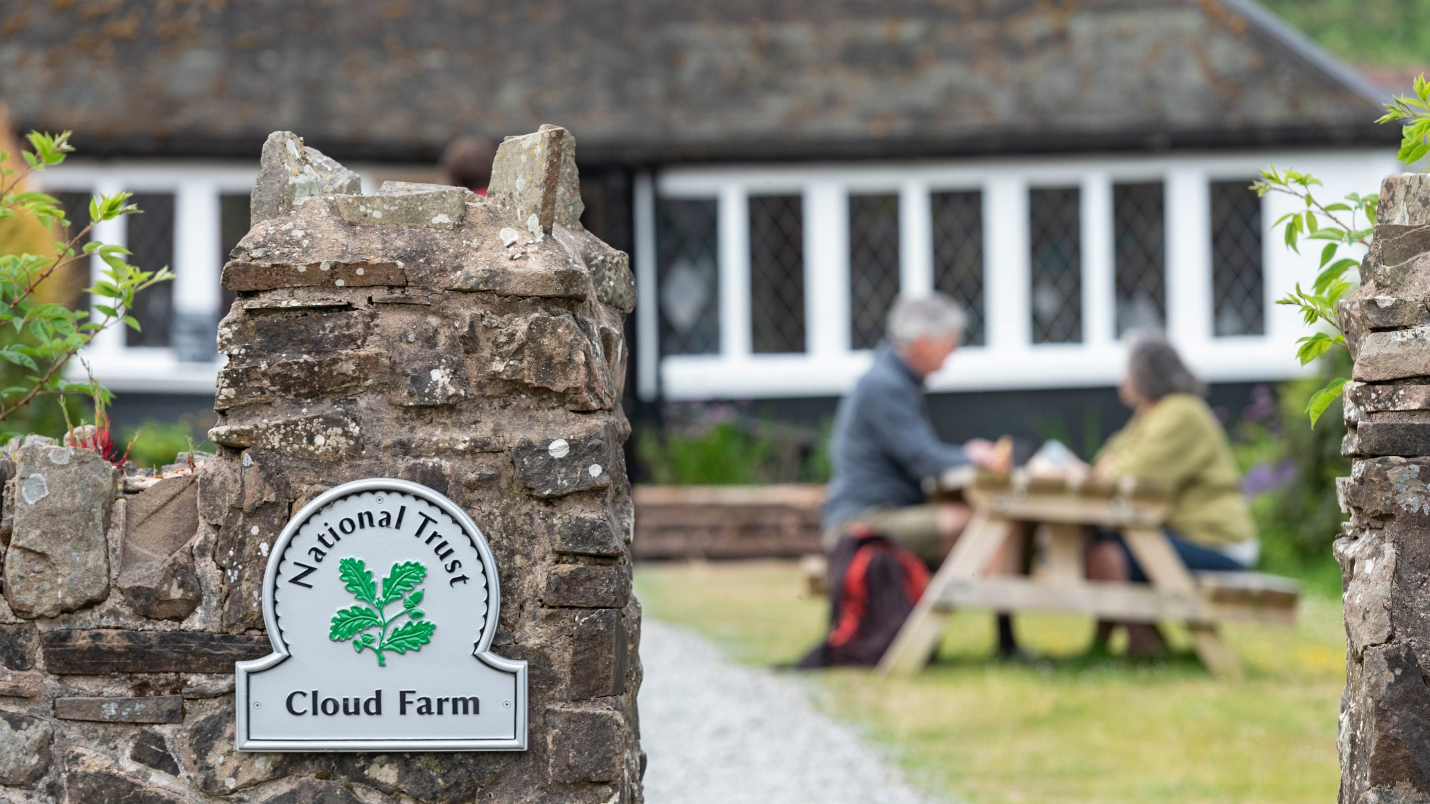 The reception, shop and picnic area at Cloud Farm Campsite, Devon
