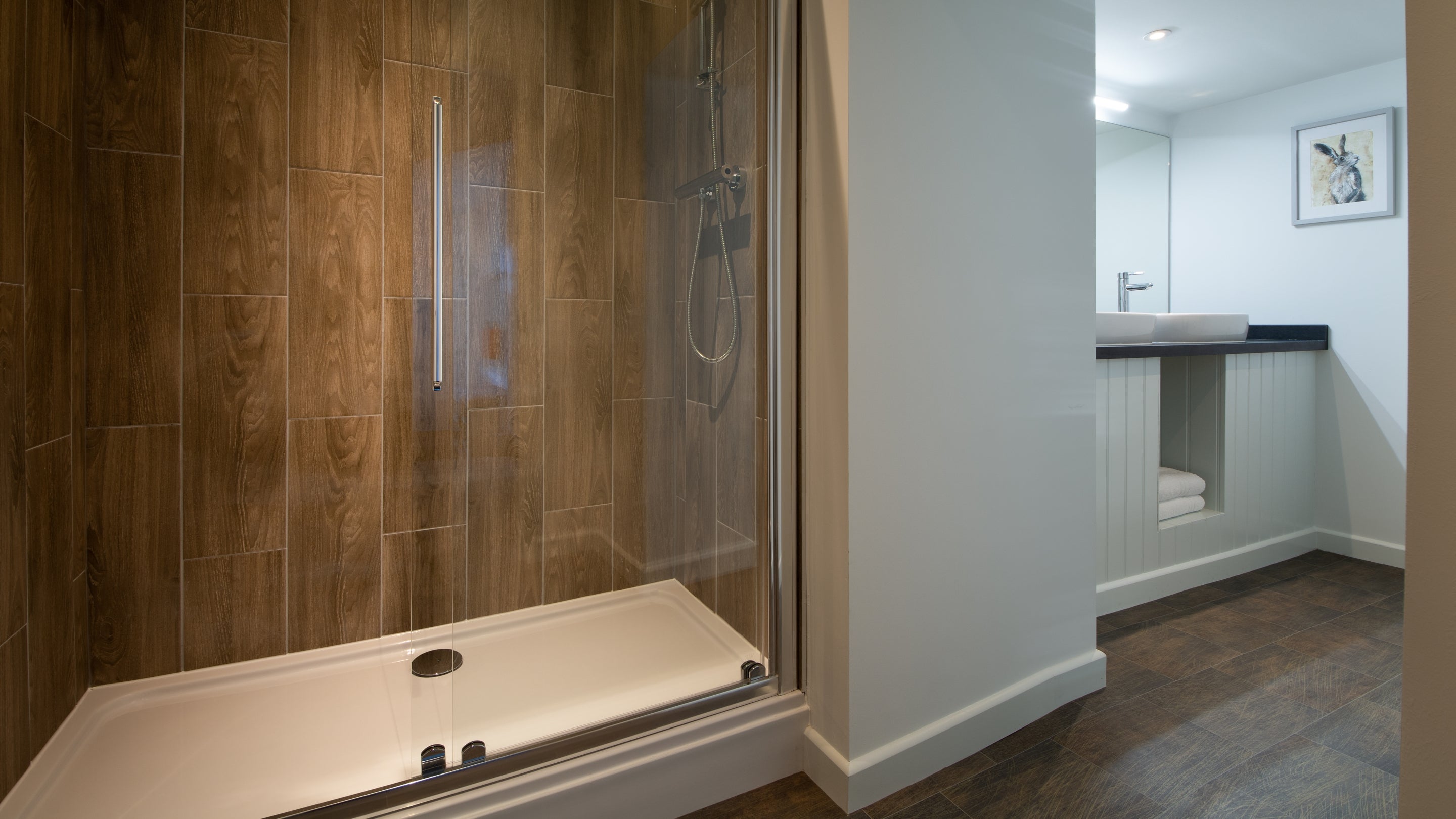 The shower room at Cloud Farmhouse, Devon