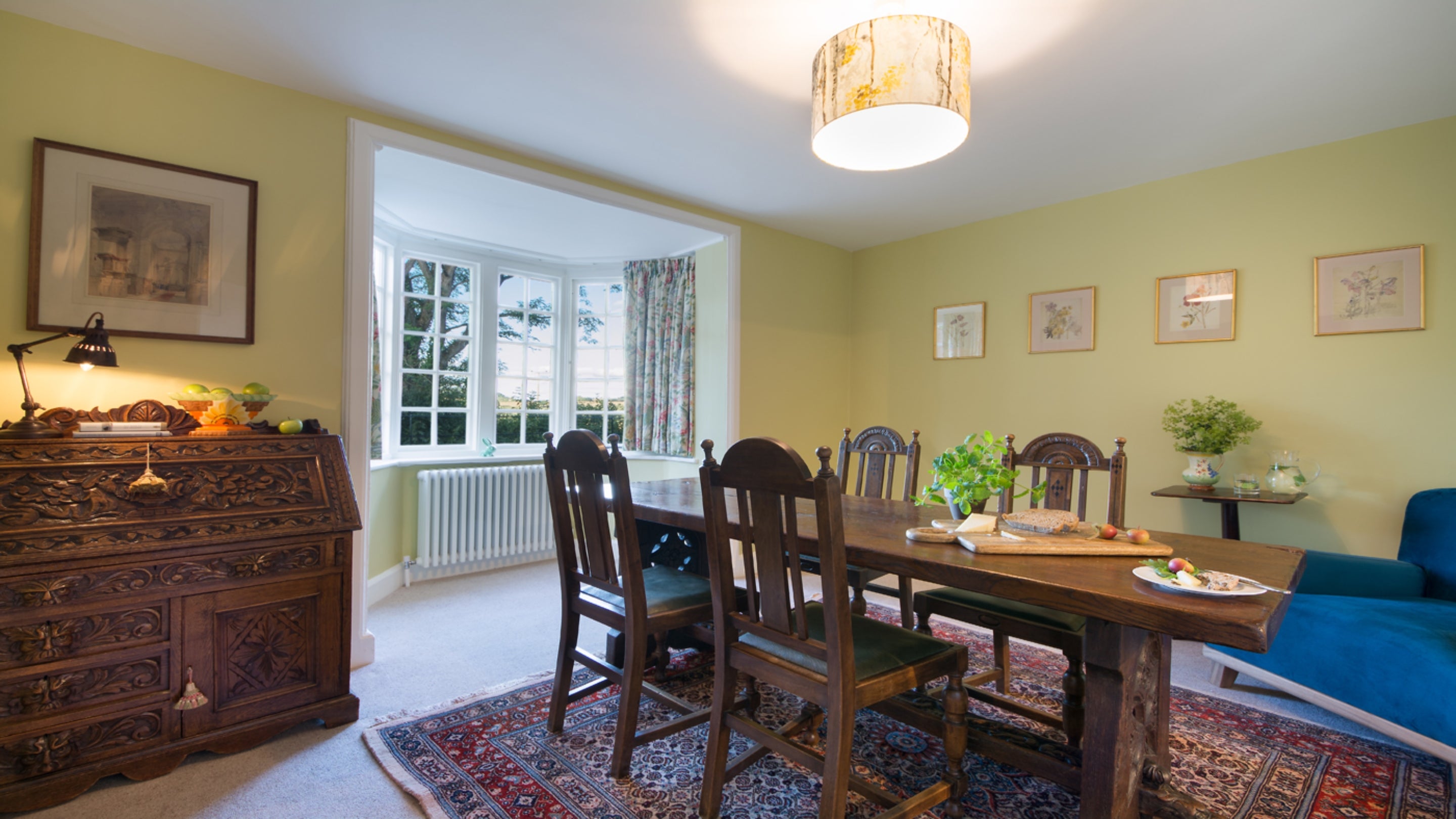 The dining room at Crabtree Lodge, Devon