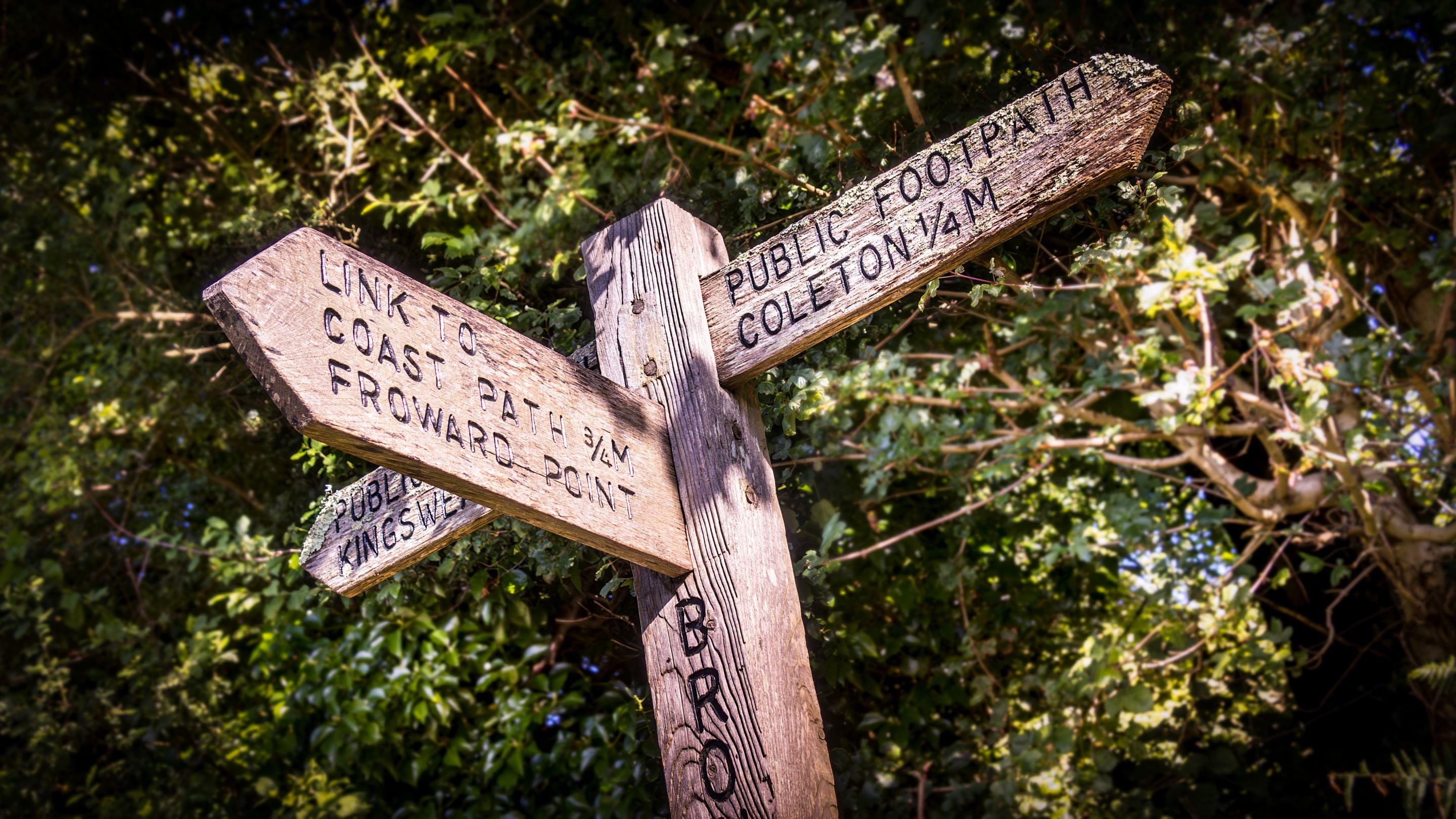 Footpath signs near Crockers Cottage, Devon