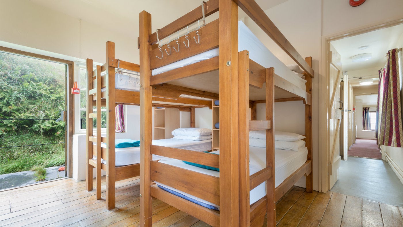 One of the dormitories at Exmoor Bunkhouse, Devon