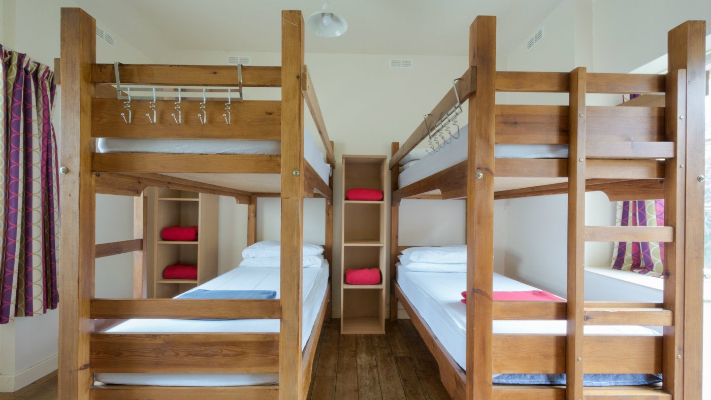 One of the dormitories at Exmoor Bunkhouse, Devon