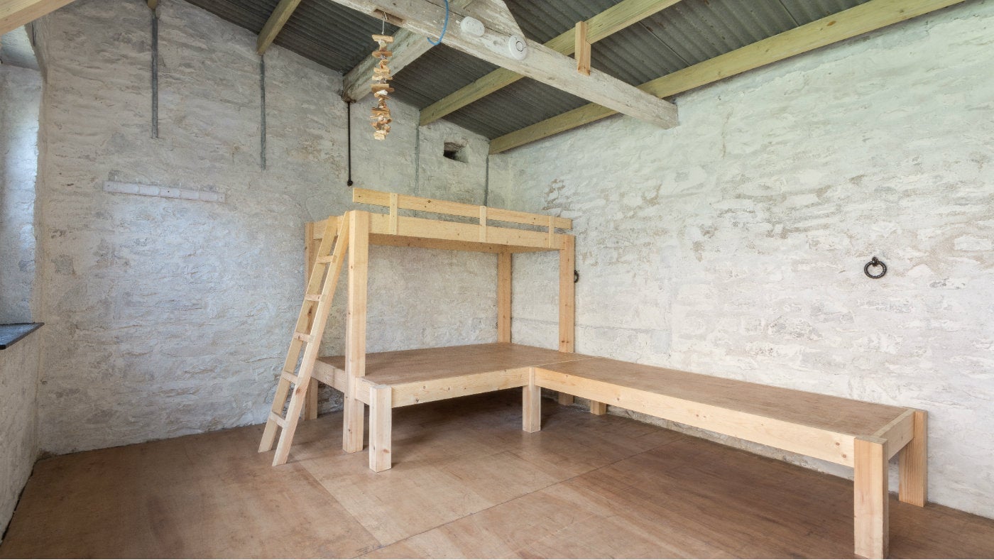 The interior of Foreland Bothy, Lynton, Devon