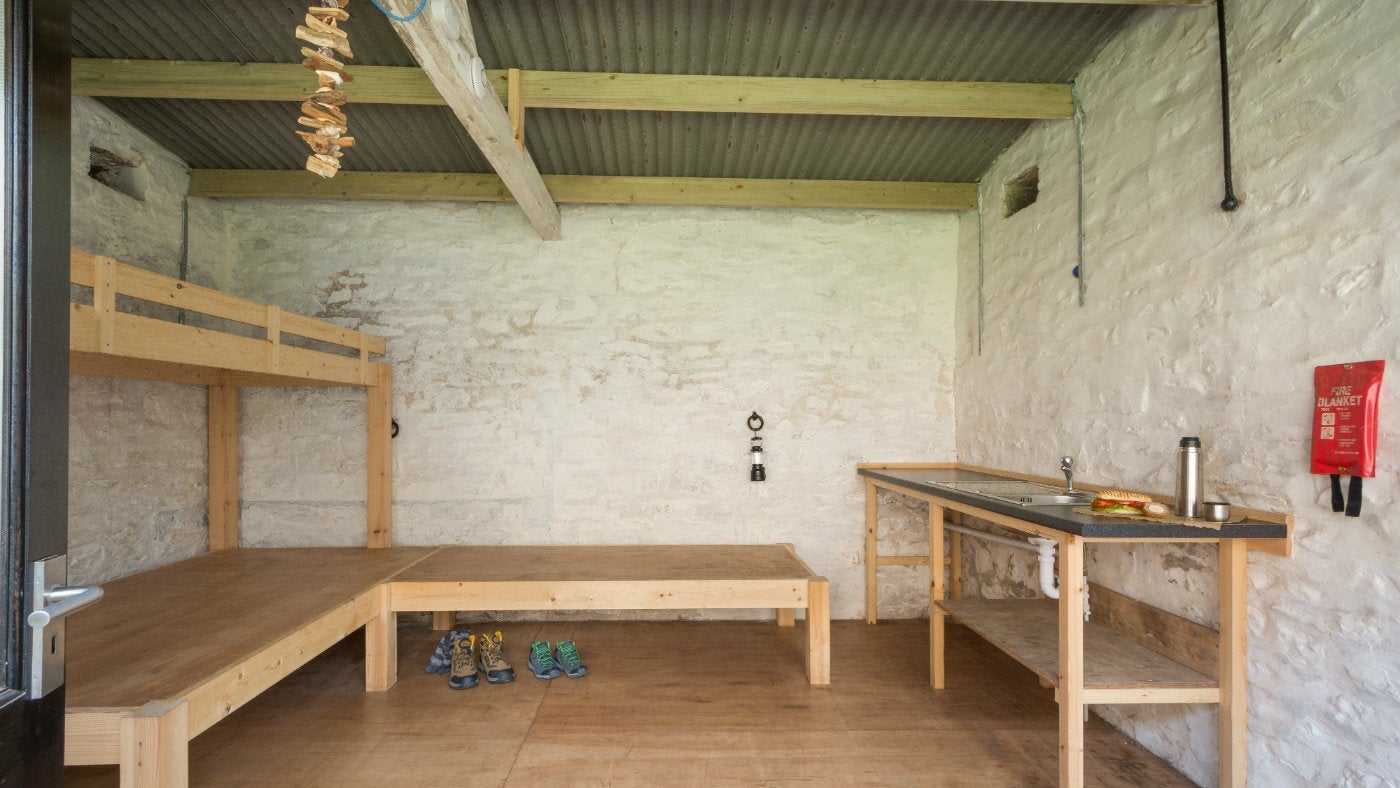 The interior of Foreland Bothy, Lynton, Devon