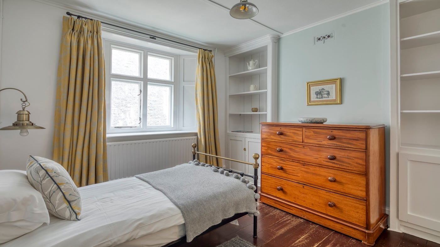 One of the single bedrooms at The Lighthouse Keepers' Cottage, Foreland Point, Lynton, Devon