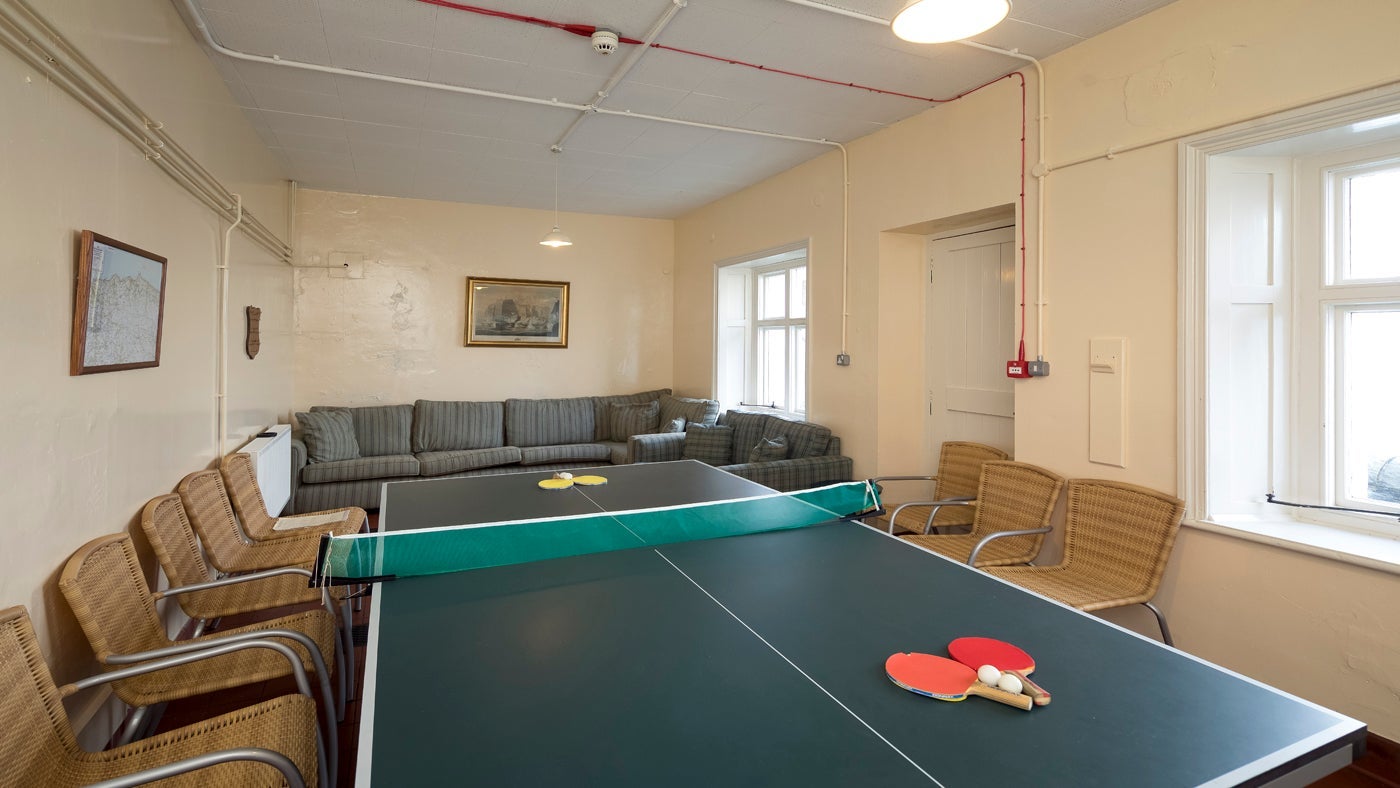 The games room at The Lighthouse Keepers' Cottage, Foreland Point, Lynton, Devon