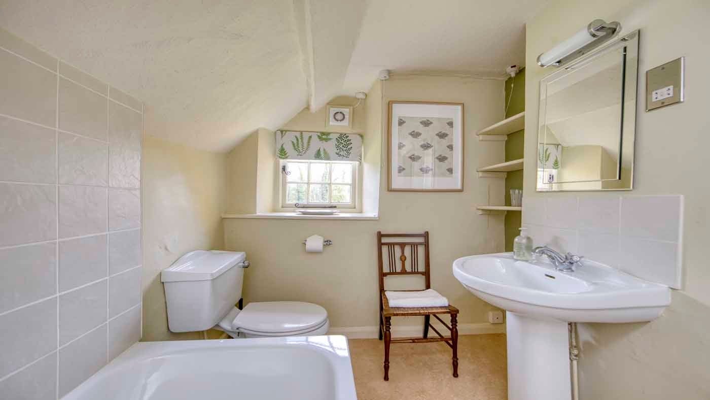 The bathroom at Forest Cottage, near Exeter, Devon