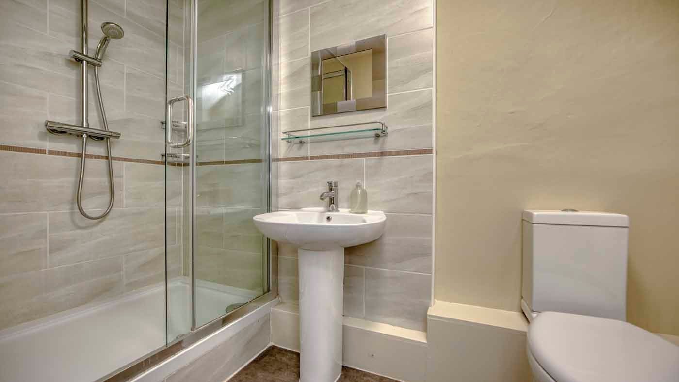 The shower room at Forest Cottage, near Exeter, Devon