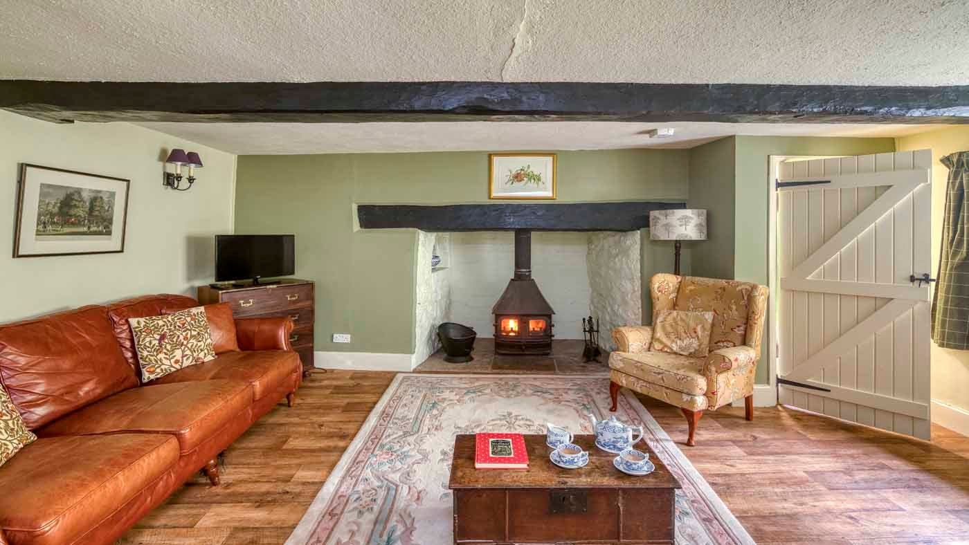 The cosy sitting room at Forest Cottage, near Exeter