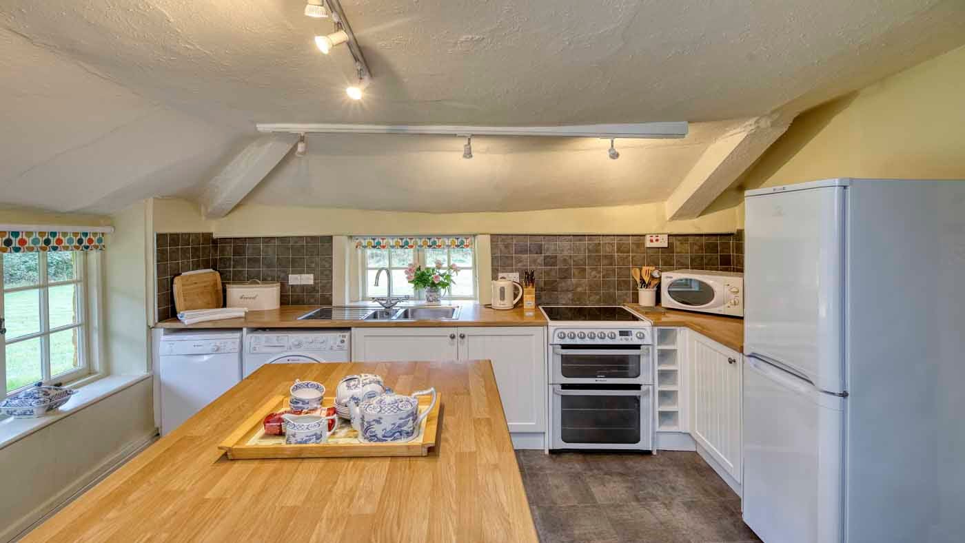 The kitchen at Forest Cottage, Devon