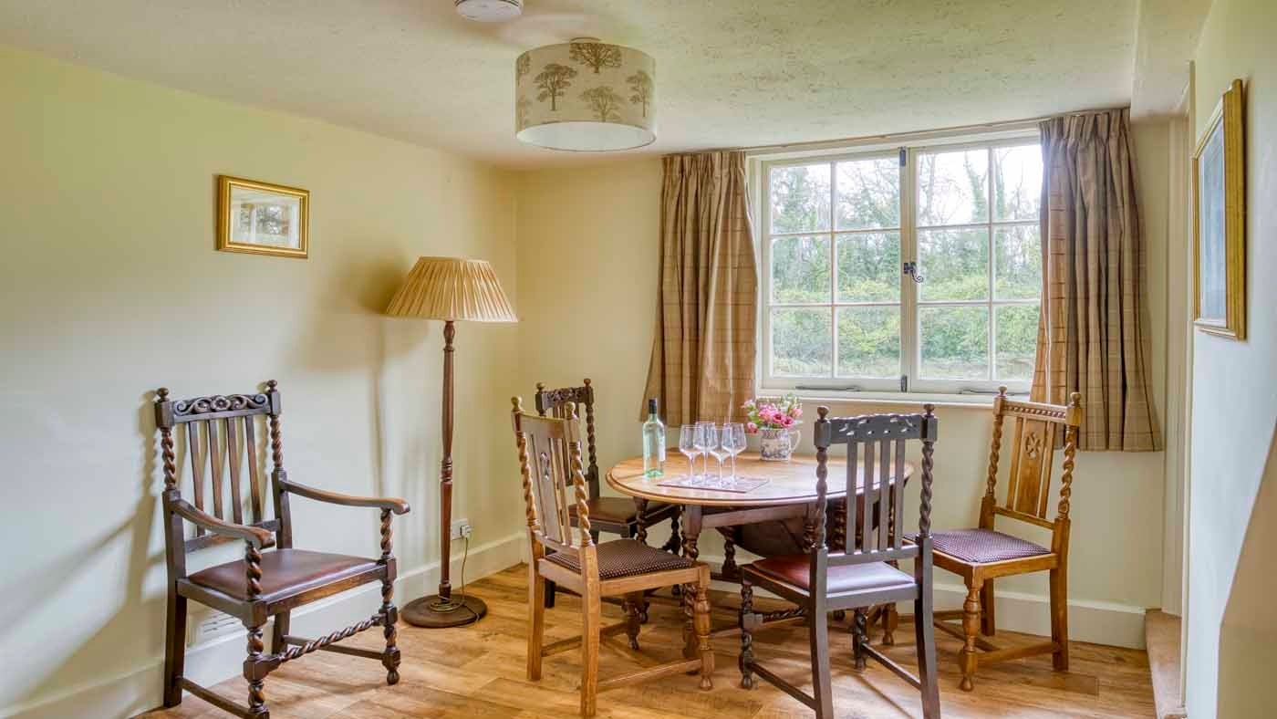 The dining room at Forest Cottage, Devon