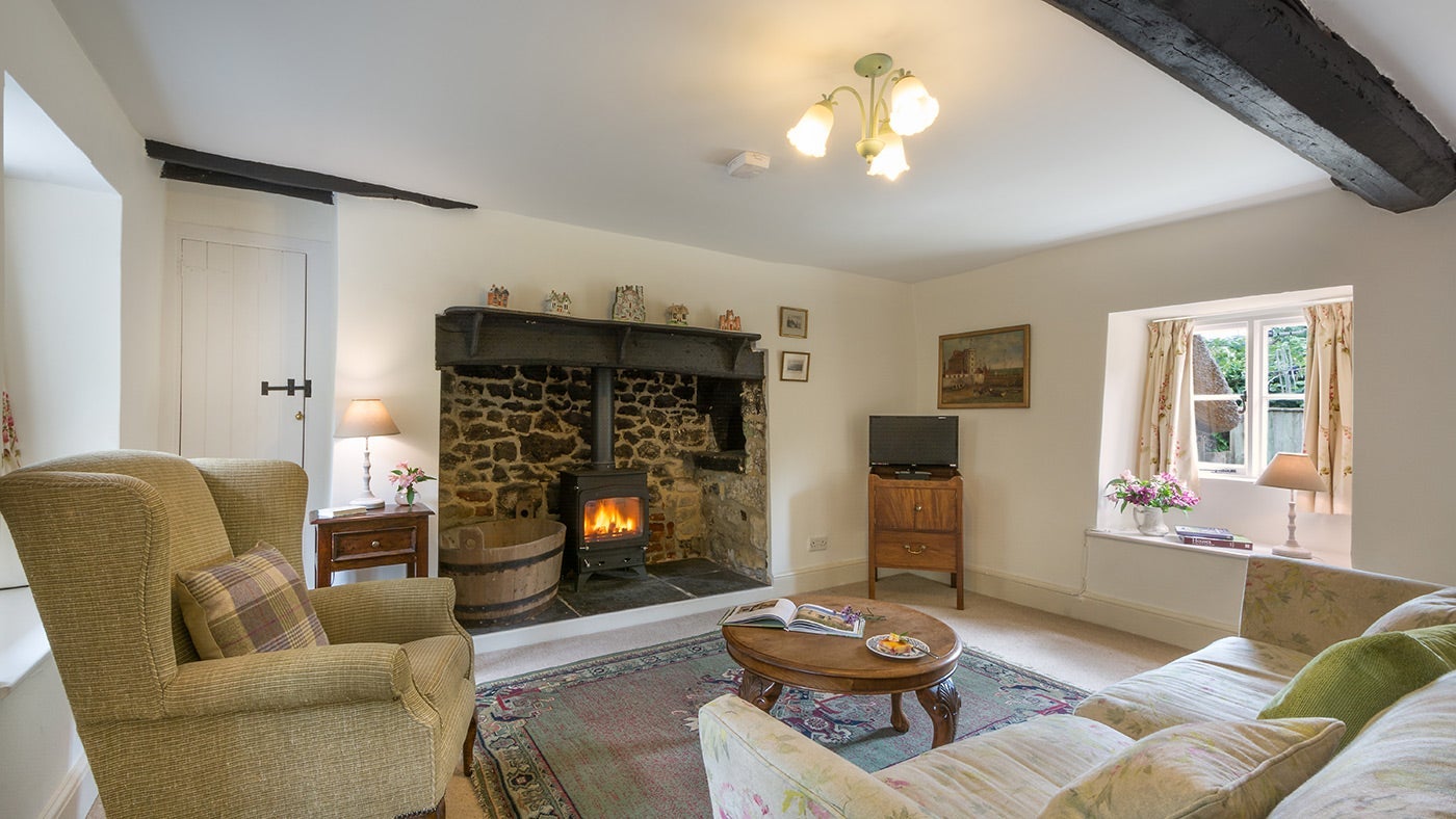 The sitting room at Forge Cottage, Devon