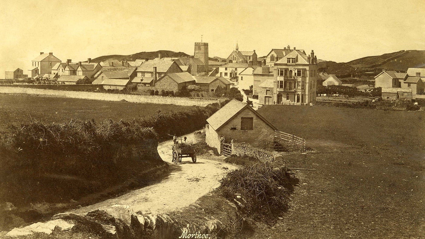 The exterior of Gordon's Cabin in the late 1800s, Devon