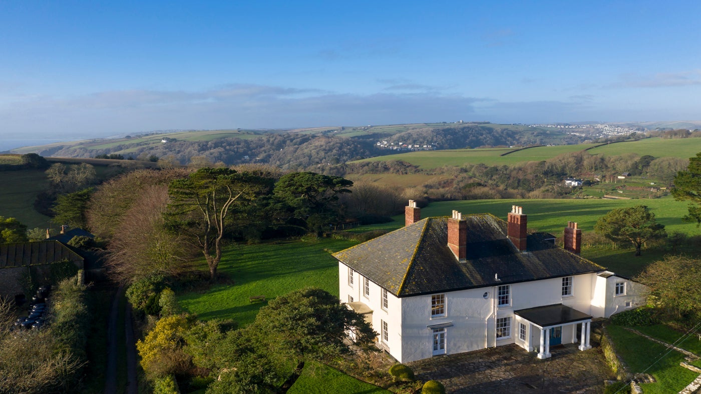 The exterior of Higher Brownstone Farm, Kingswear, Devon 
