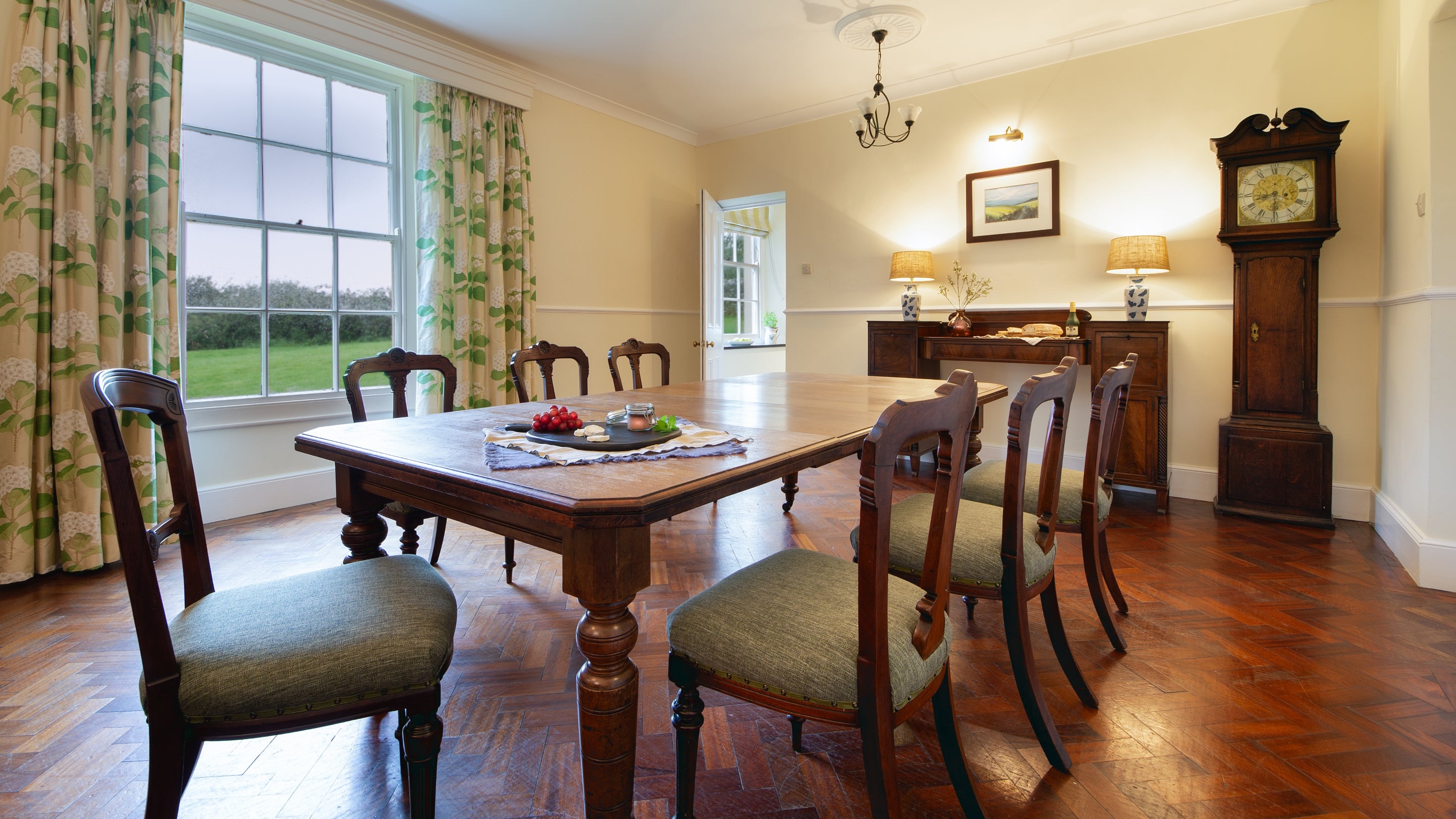 The dining room at Higher Brownstone Farm, Devon