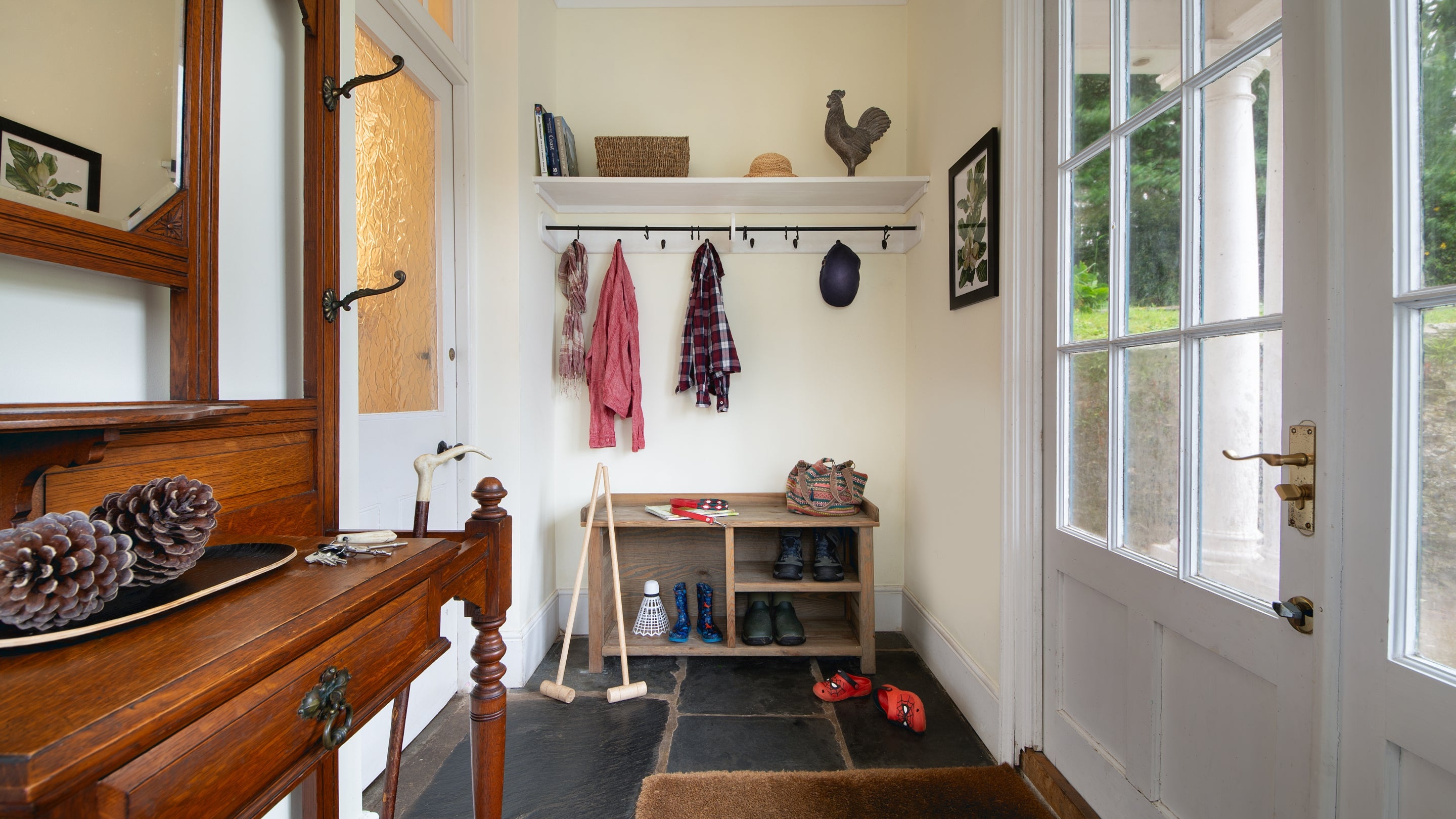 The entrance hall at Higher Brownstone Farm, Devon