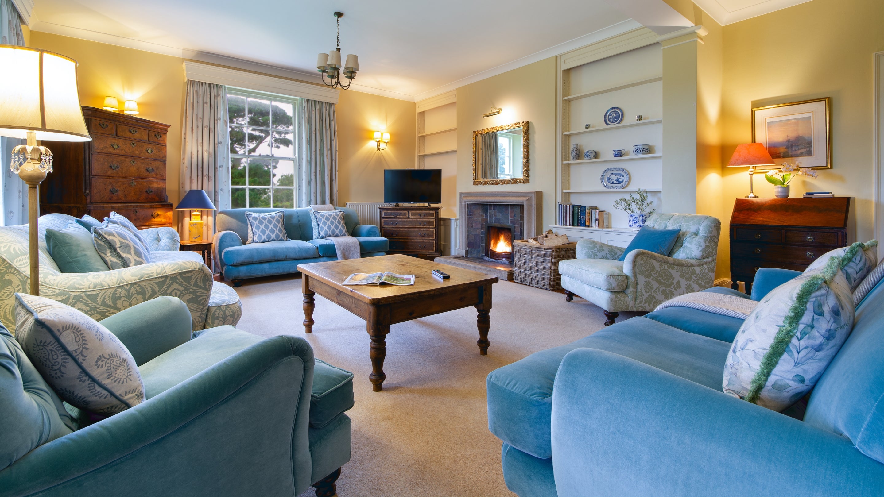 The sitting room at Higher Brownstone Farm, Devon