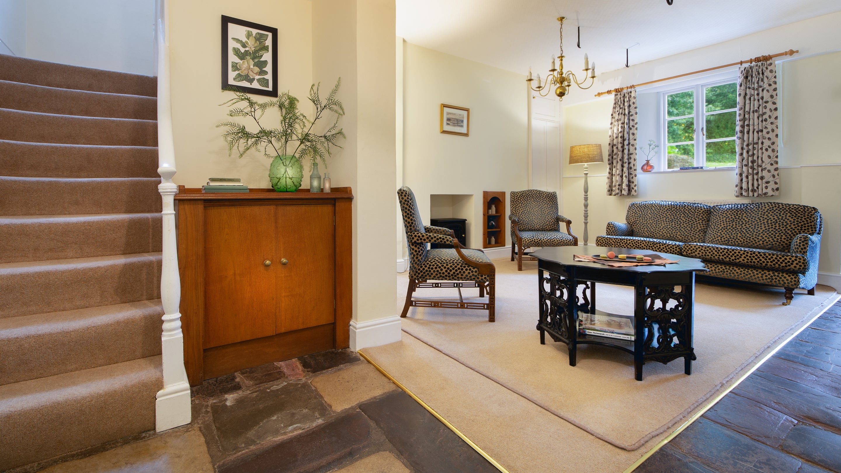 The snug area at Higher Brownstone Farm, Devon