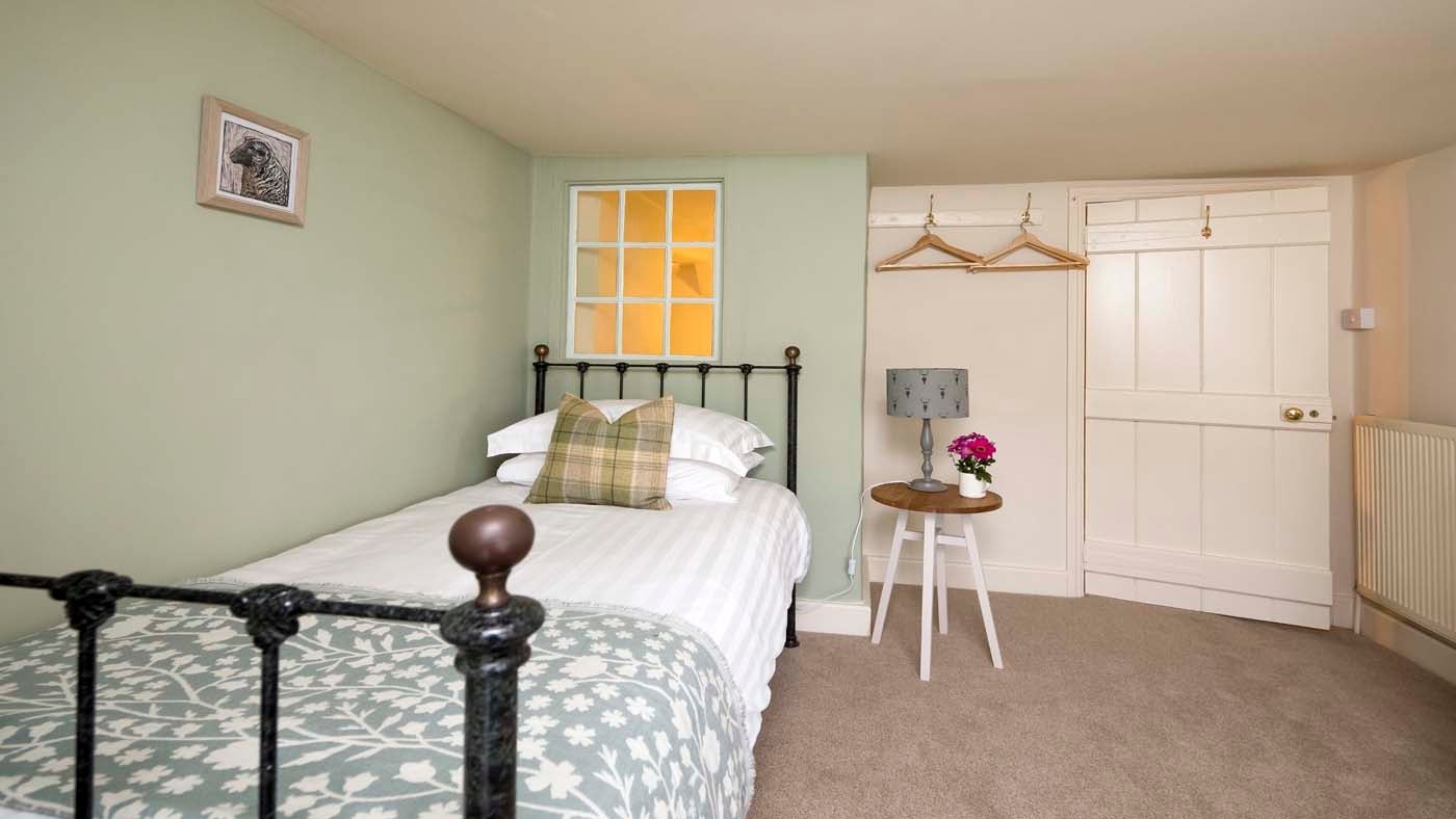 The single bedroom at Kipscombe Cottage, Devon