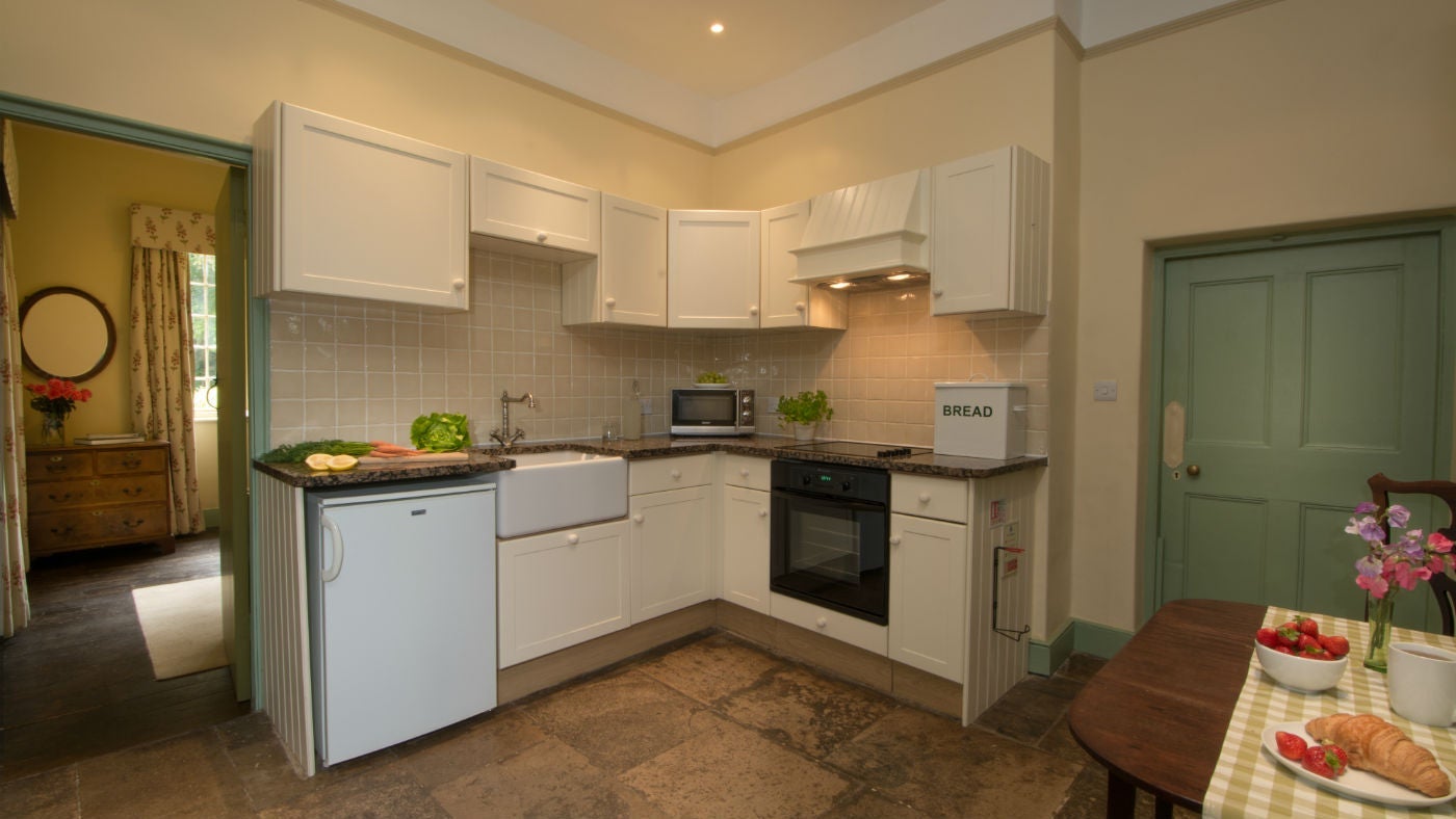 The kitchen dining room at The Lodge at Greenway, Brixham, Devon