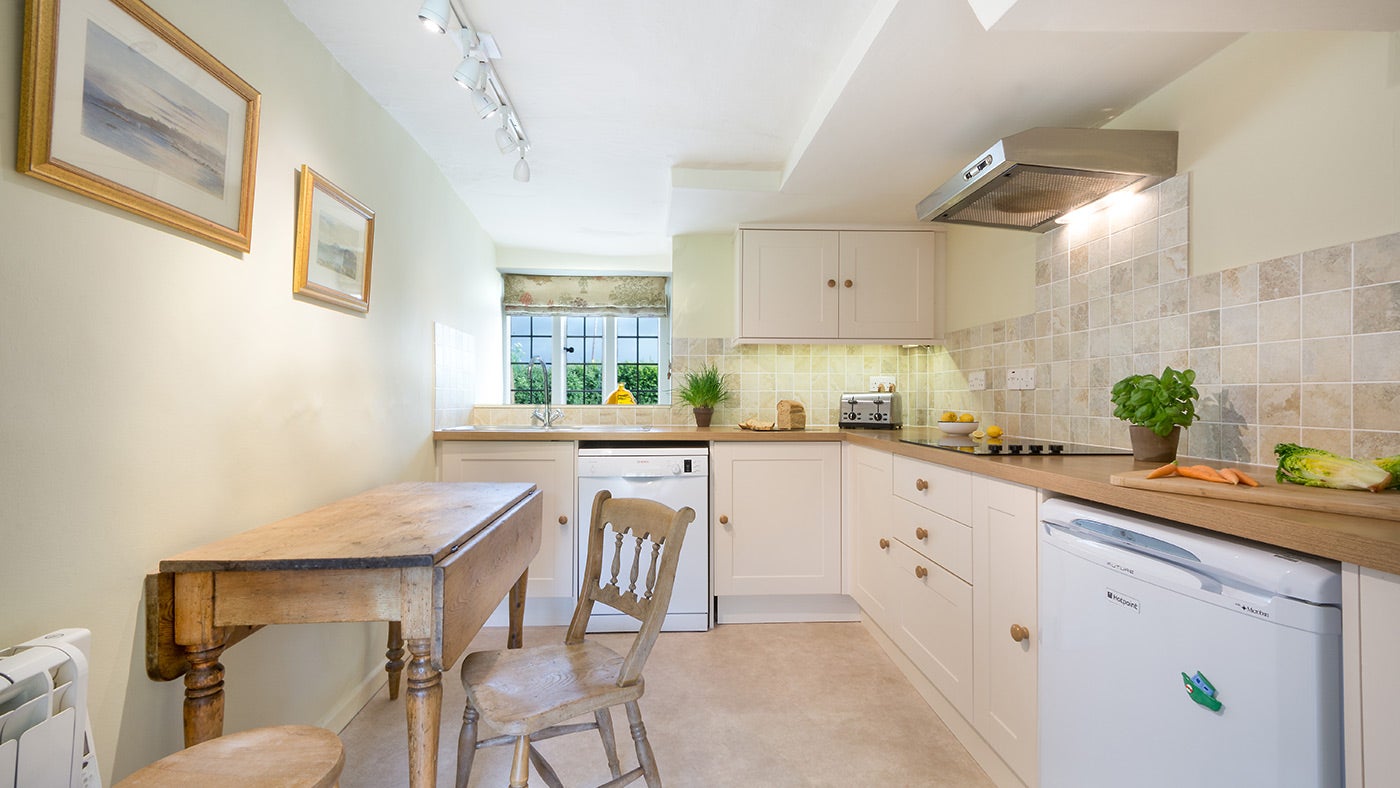 The kitchen at Mattress Cottage, Devon