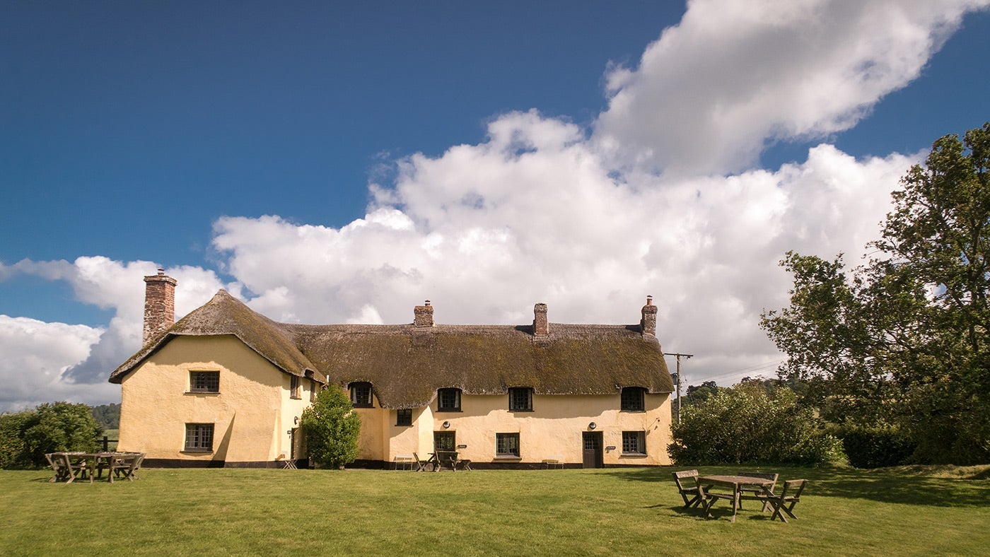 The beautiful exterior of Mattress Cottage, Broad Ley Cottage and Longmeadow Cottage, Devon