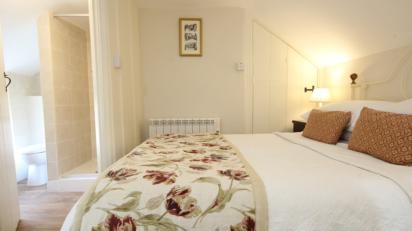 The double bedroom at Mortuary Cottage, Devon