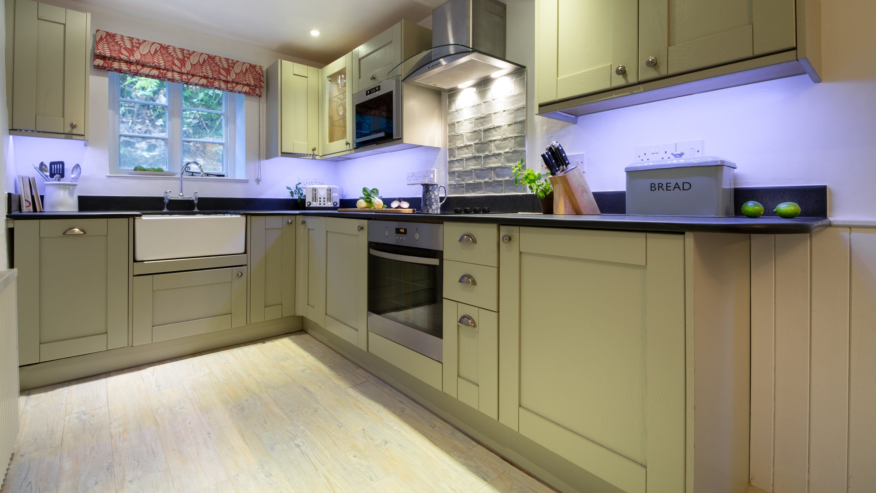 The kitchen at Peppercombe Coastguard Cottage 1, Devon
