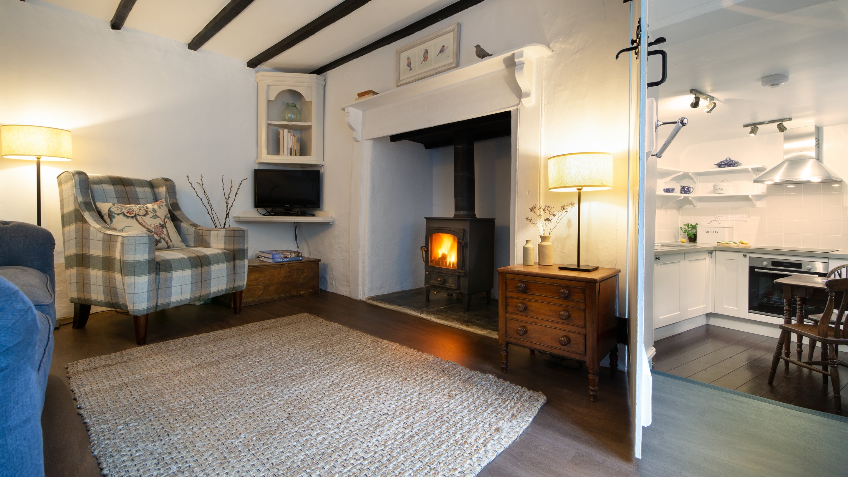 The sitting room at Peppercombe Coastguard Cottage 3,