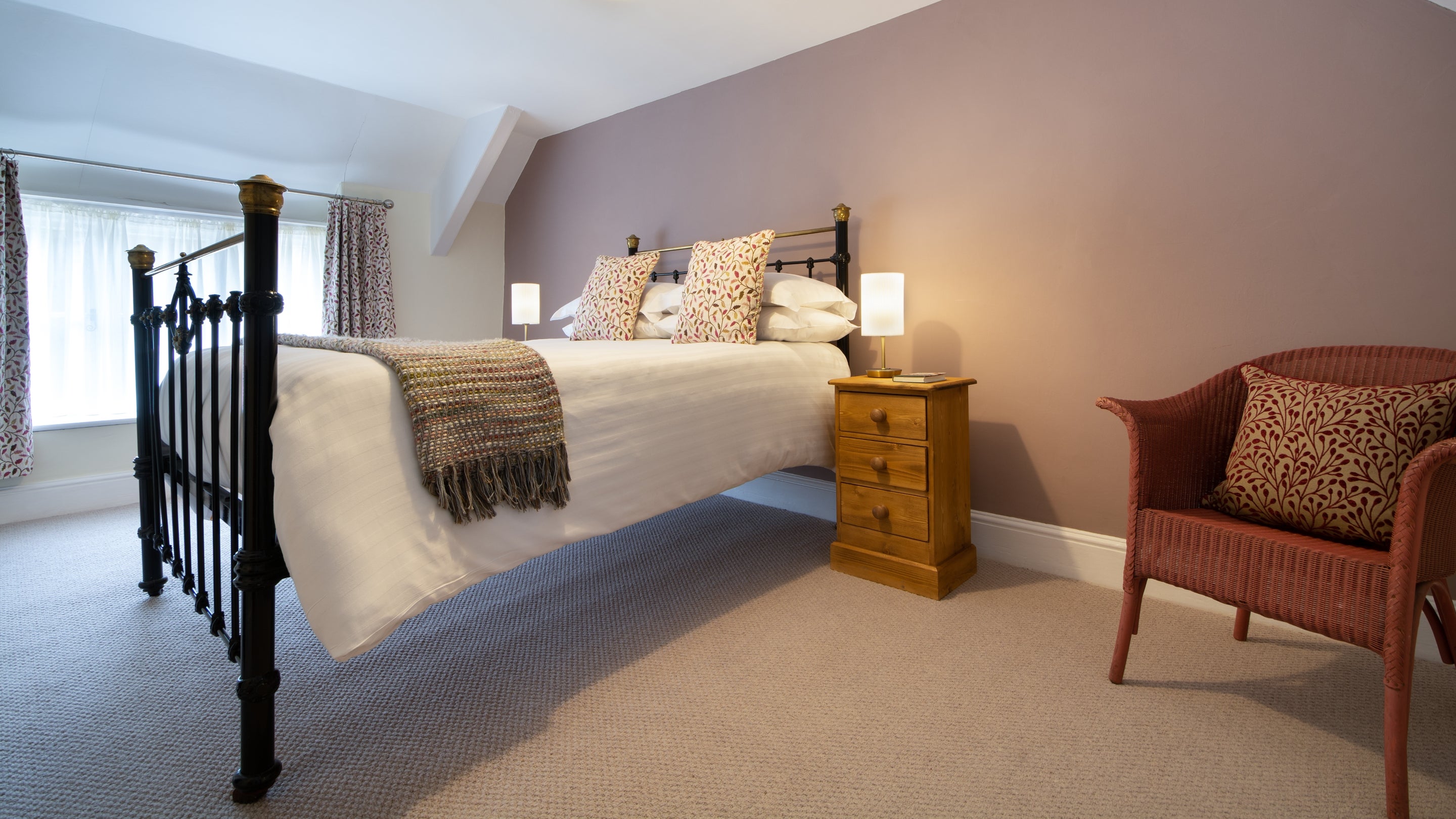 The double bedroom at Riverside Cottage, Devon