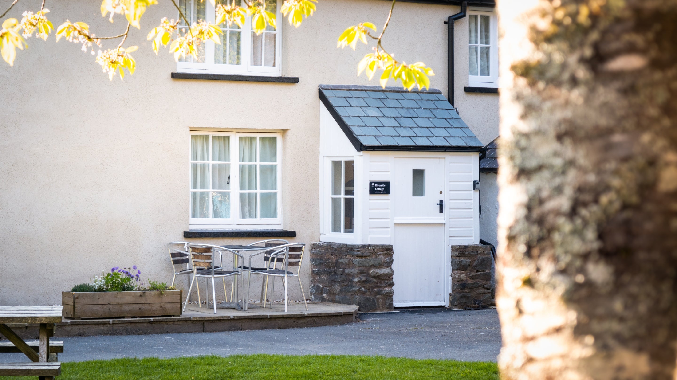 The exterior of Riverside Cottage, Devon