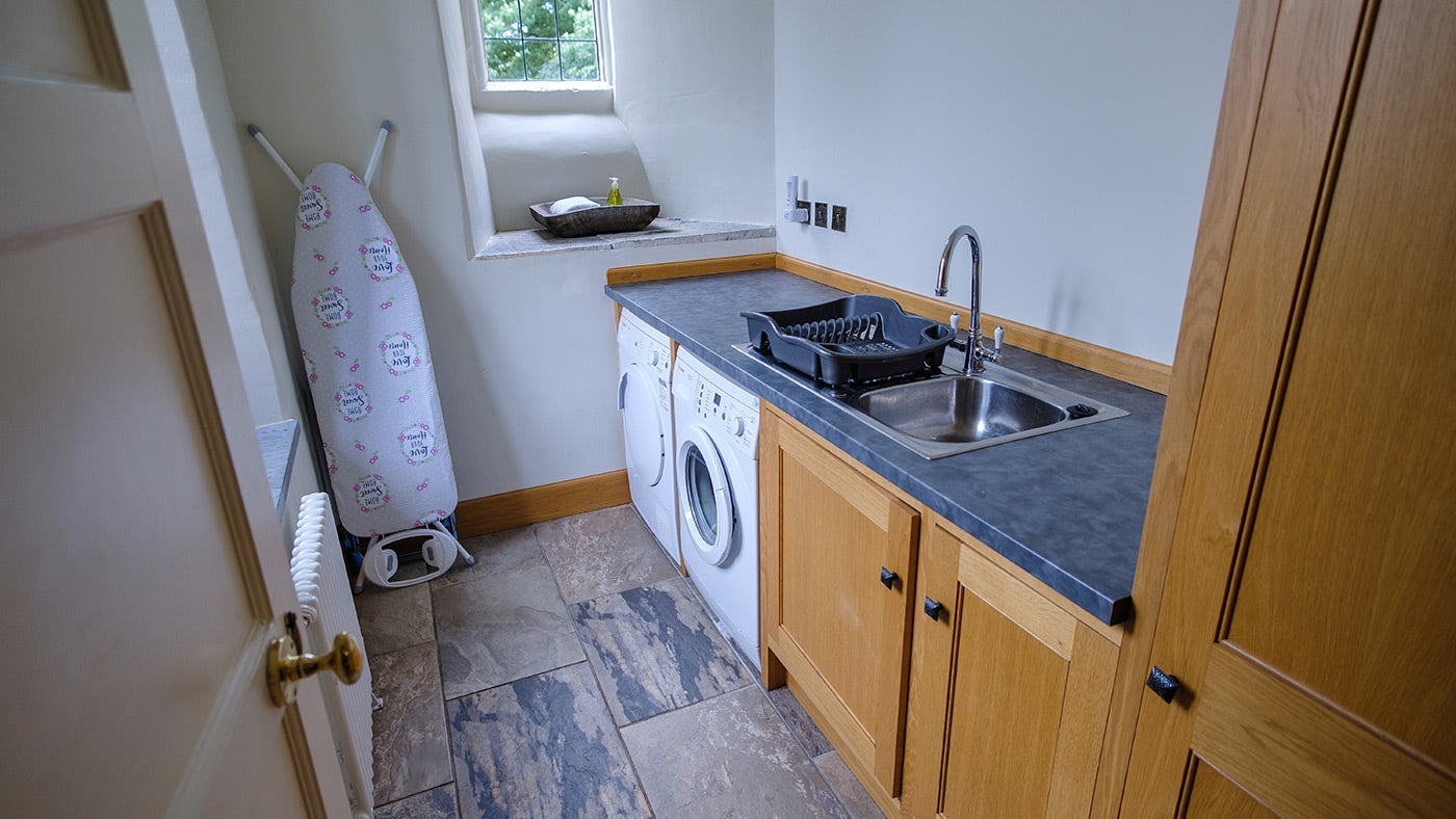 The utility room at Shute Barton, Devon