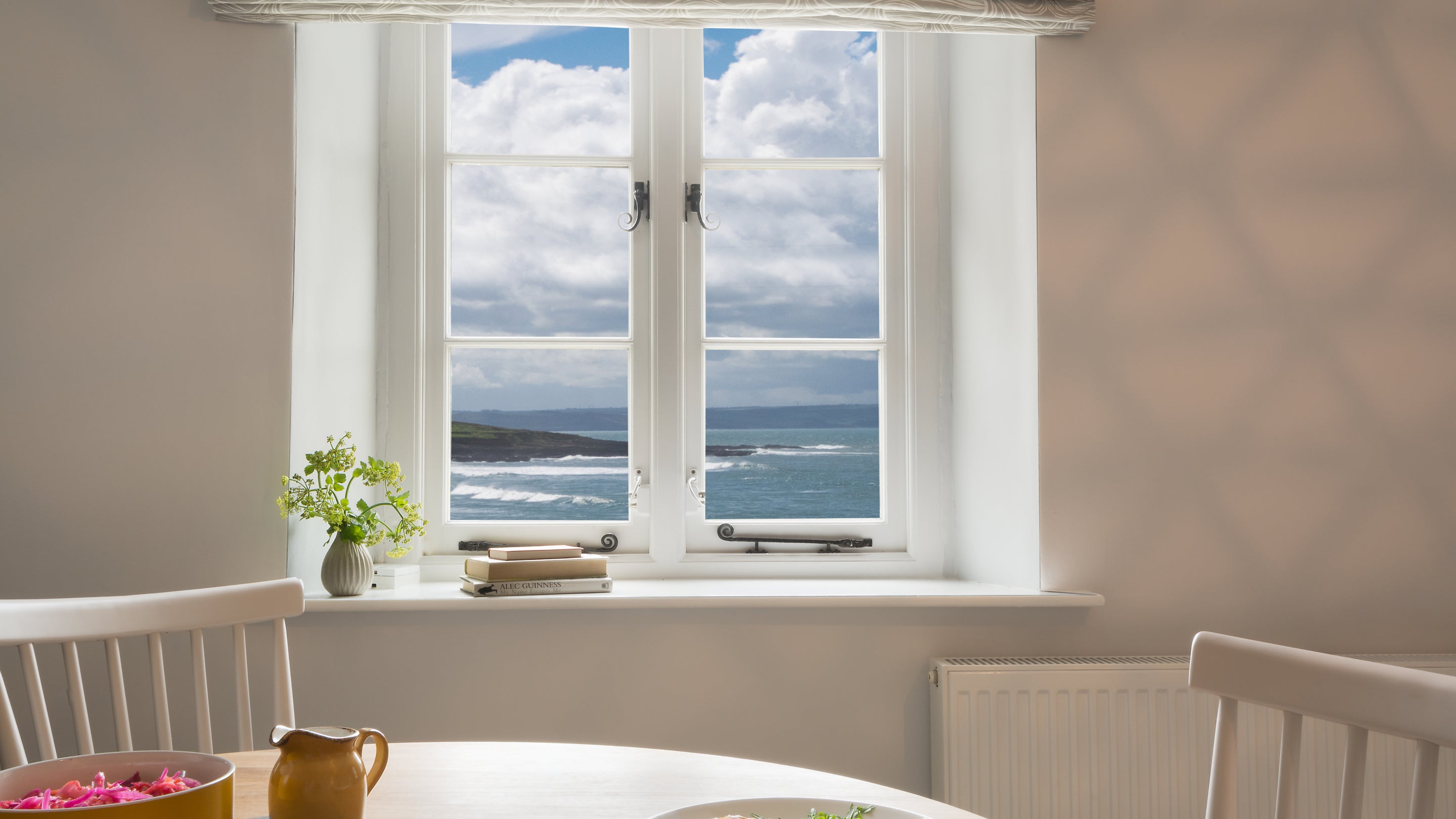 The view from the dining table in the sitting and dining room at The Slipway, Devon
