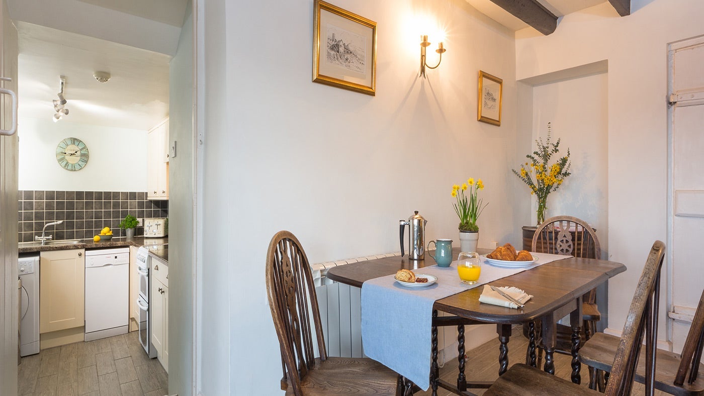 The dining area at The Mill Cottage, Devon