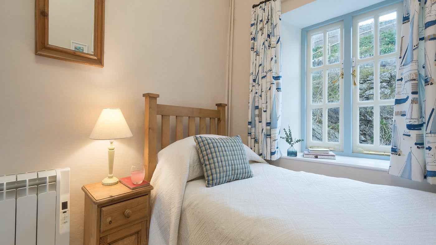 First single bedroom at The Mill Cottage, Devon