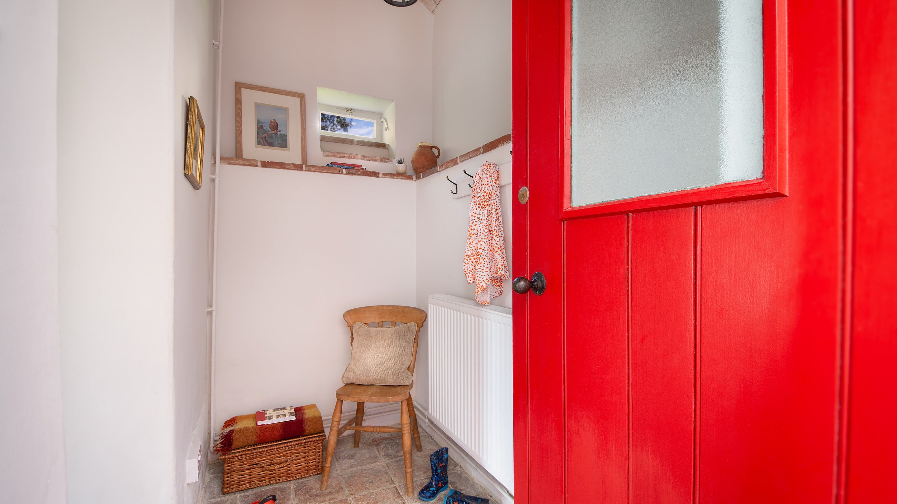 The entrance hall at West Challacombe Cottage, Devon