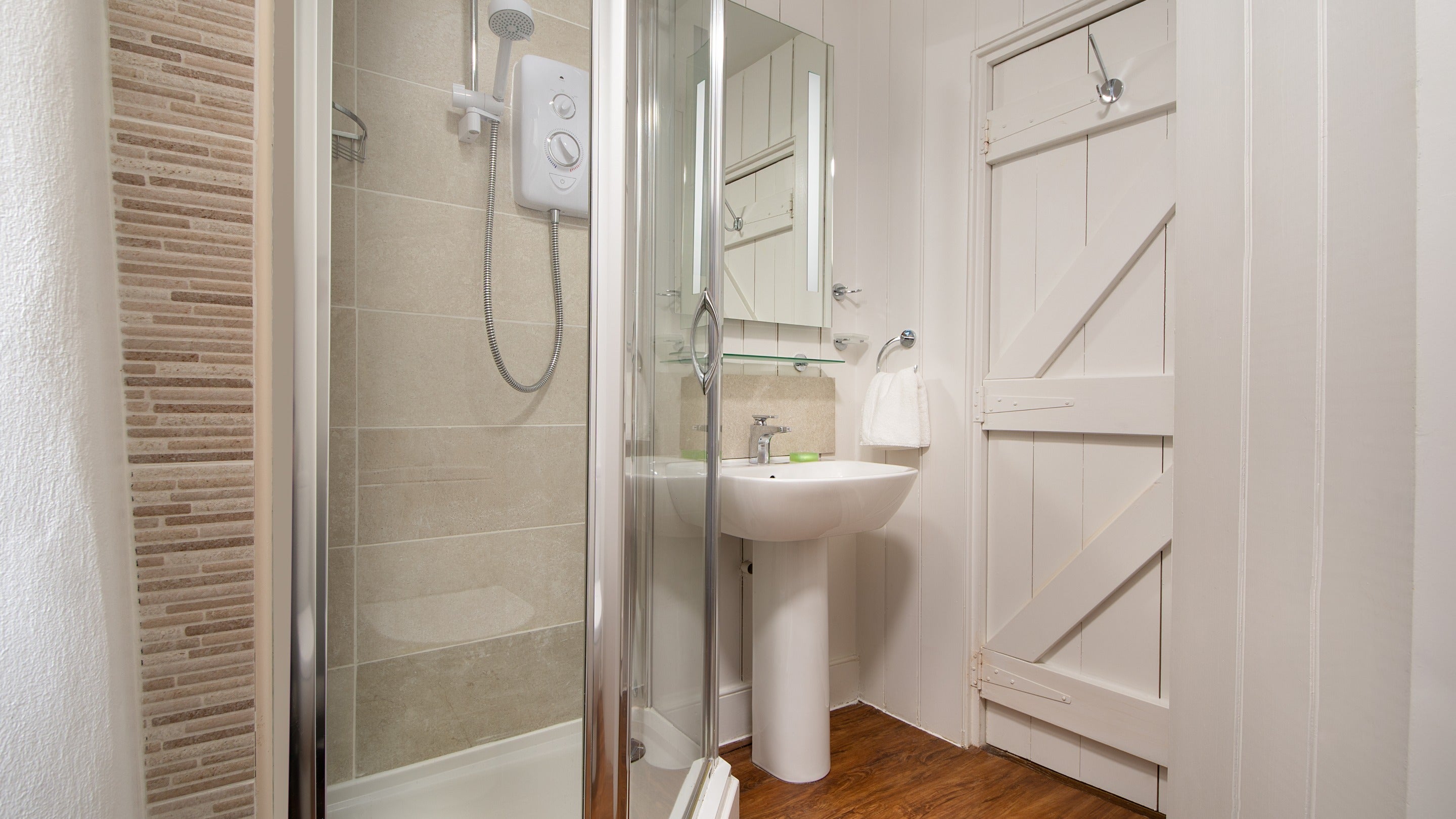 The shower room at West Challacombe Cottage, Devon