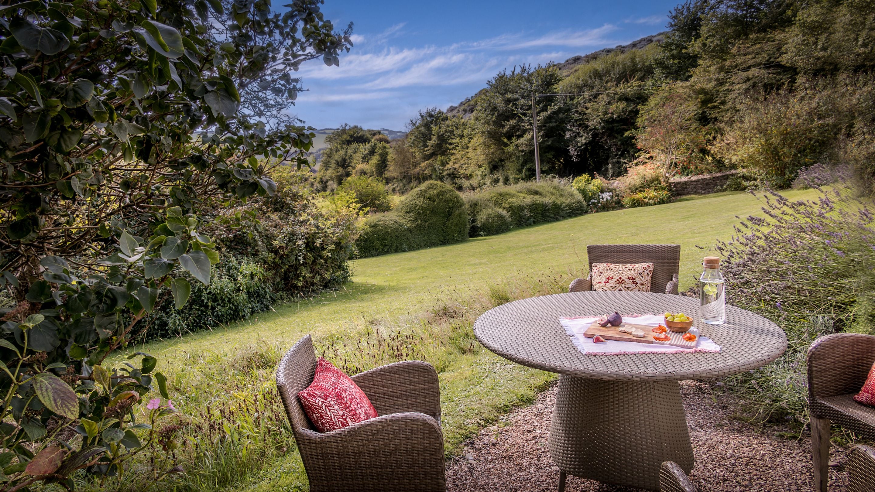 The front garden at West Challacombe Manor, which is shared with West Challacombe Cottage, Devon